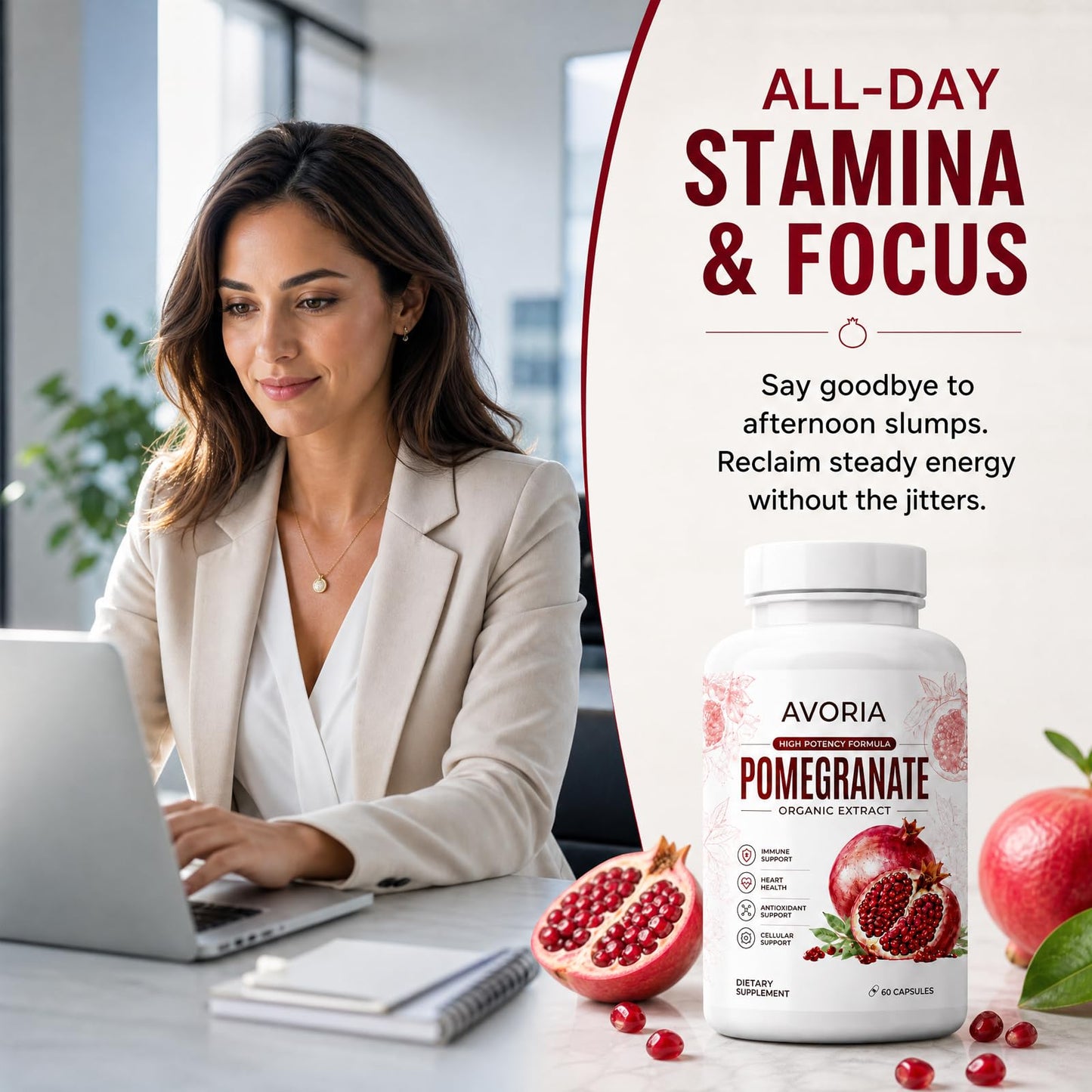 Ovofem Avoria Organic Pomegranate Extract Capsules, 60 Count