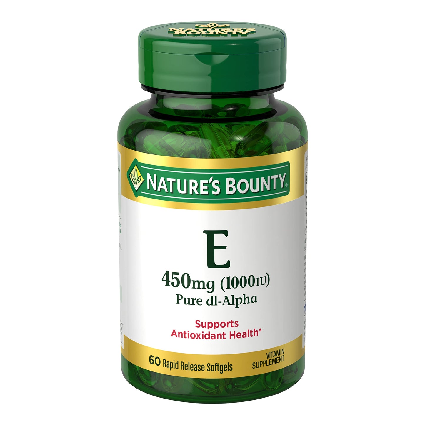 Nature's Bounty Vitamin E 1000 IU Softgels, 60 Softgels