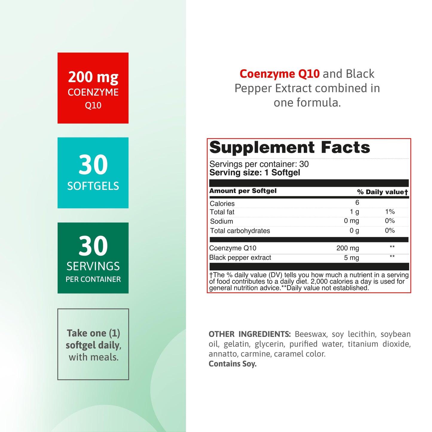 Nutra Nutrition CoQ10 200 mg with Black Pepper Extract – High Absorption Coenzyme Q10 Supplement – Supports Heart Health & Cellular Energy, Softgels, 30 Count