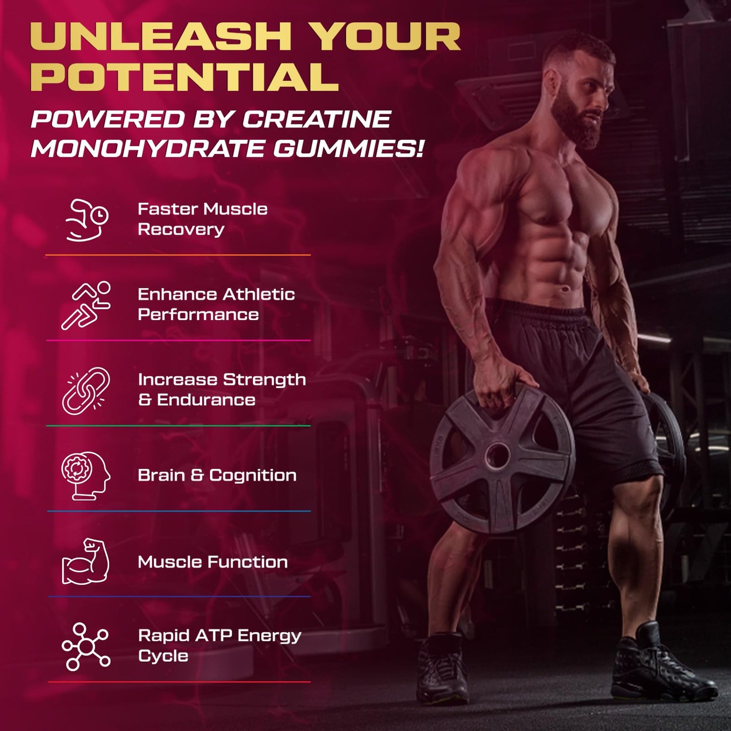 ZyterX Creatine Monohydrate Gummies, 240 Count