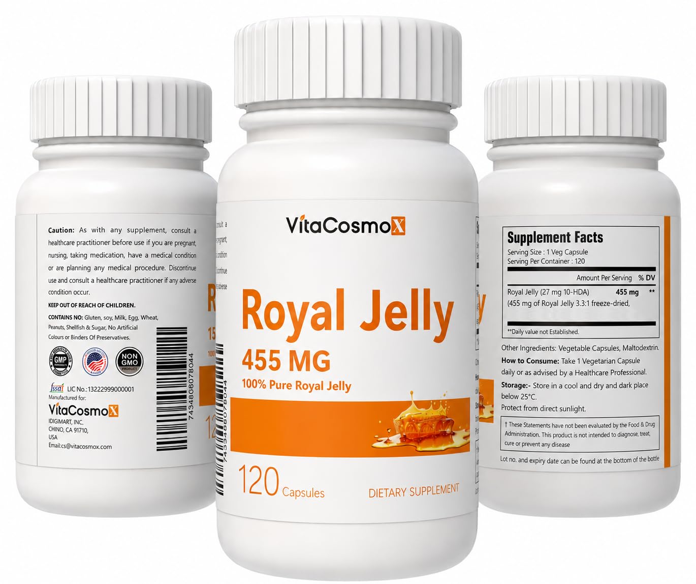 VitaCosmoX Royal Jelly Capsules 1 Count