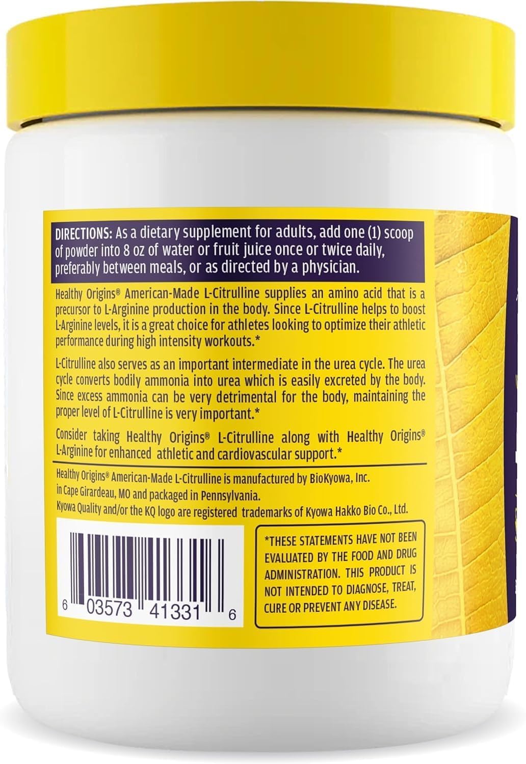 Healthy Origins L-Citrulline Powder, 10.6
