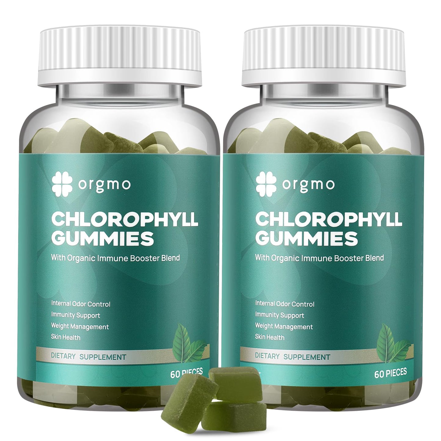 ORGMO Chlorophyll Gummies for Body Odor Sugar Free, 120 Gummies