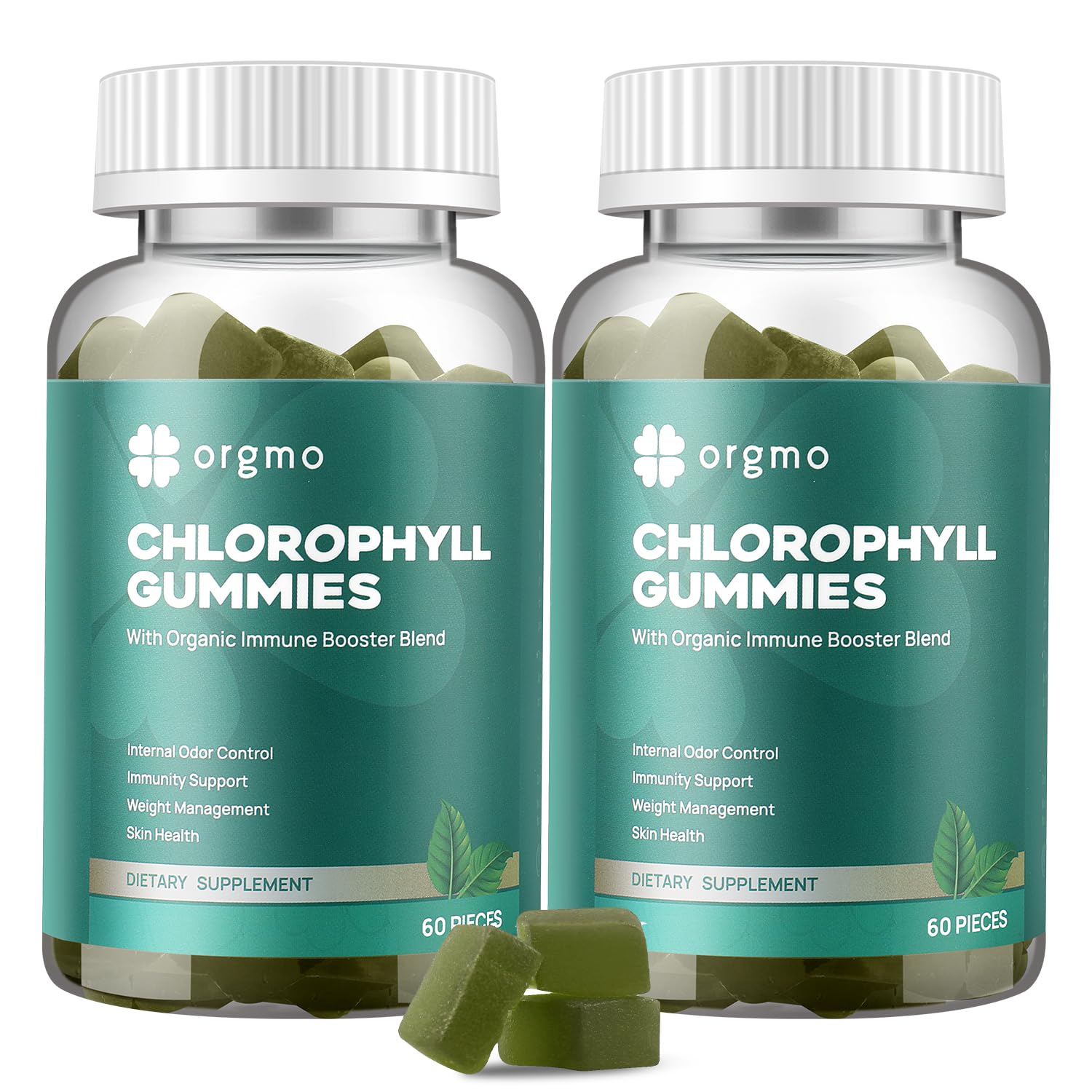 ORGMO Chlorophyll Gummies for Body Odor Sugar Free, 120 Gummies