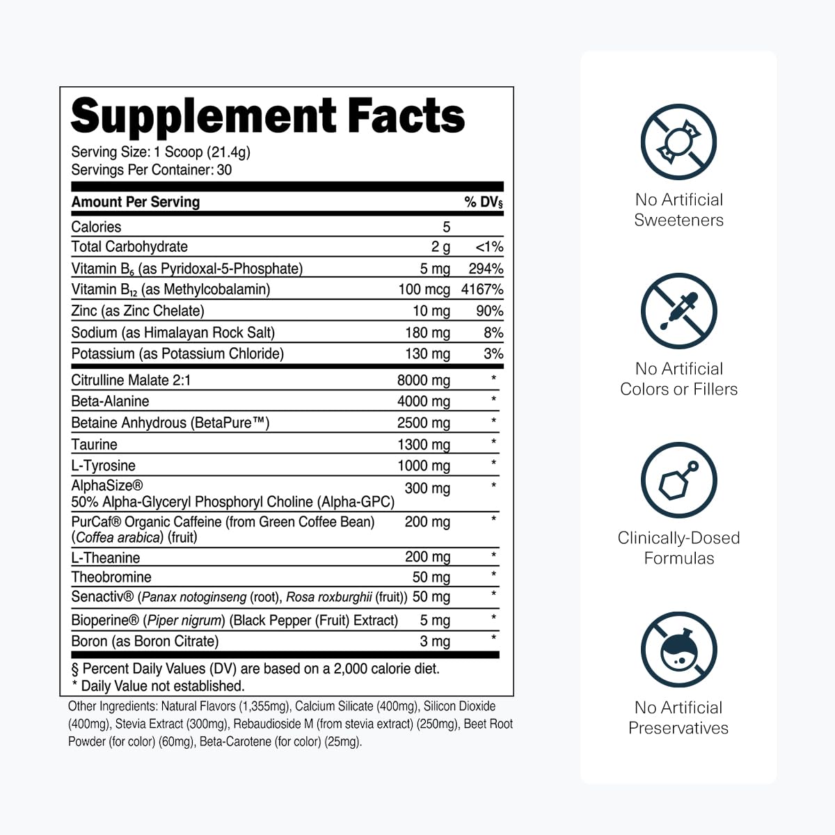 Transparent Labs Bulk Pre Workout Powder 22.64