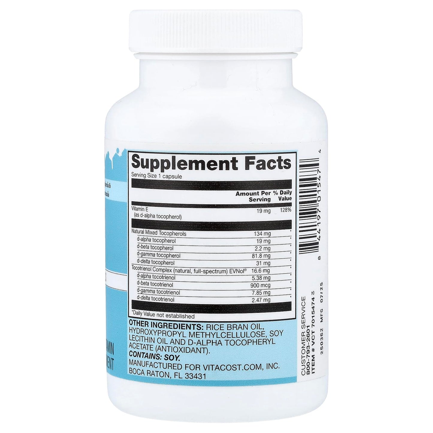 Vitacost Vitamin E & Tocotrienol Complex Capsule, 60 Capsules