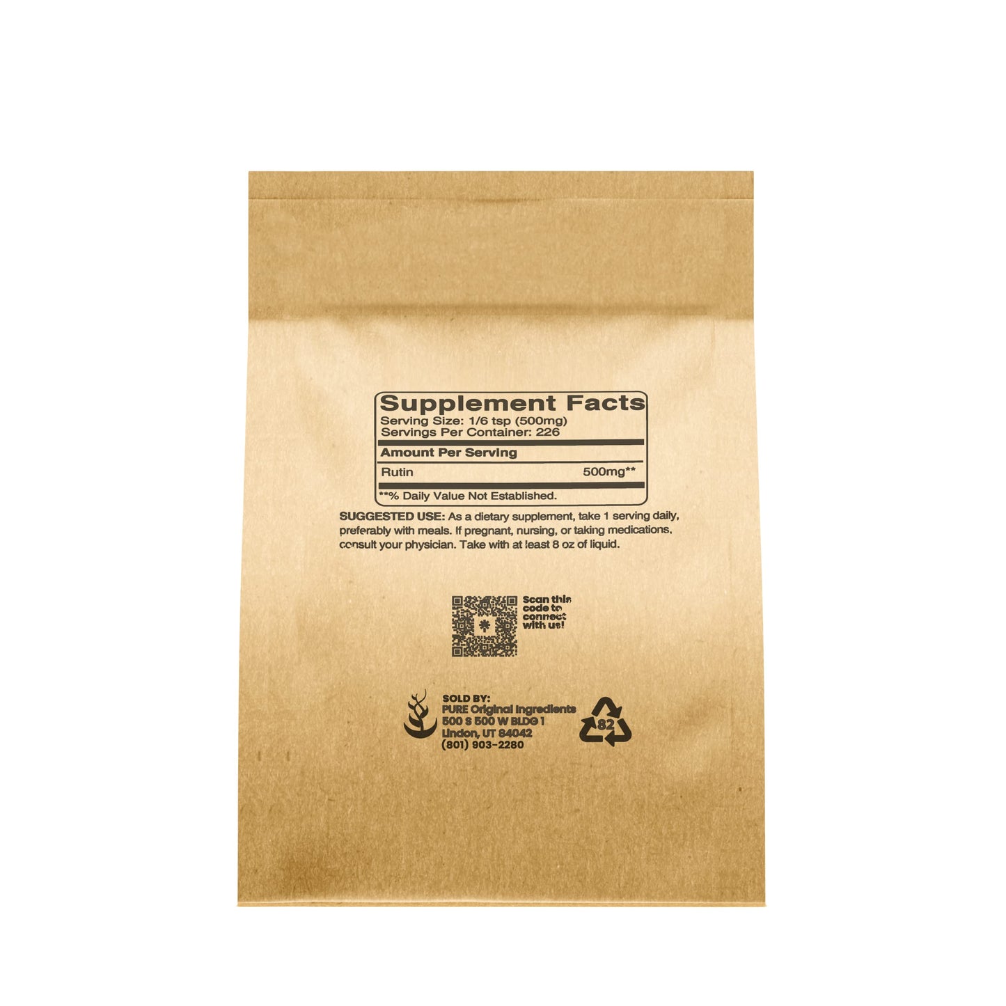 PURE ORIGINAL INGREDIENTS Rutin Powder, 4 oz
