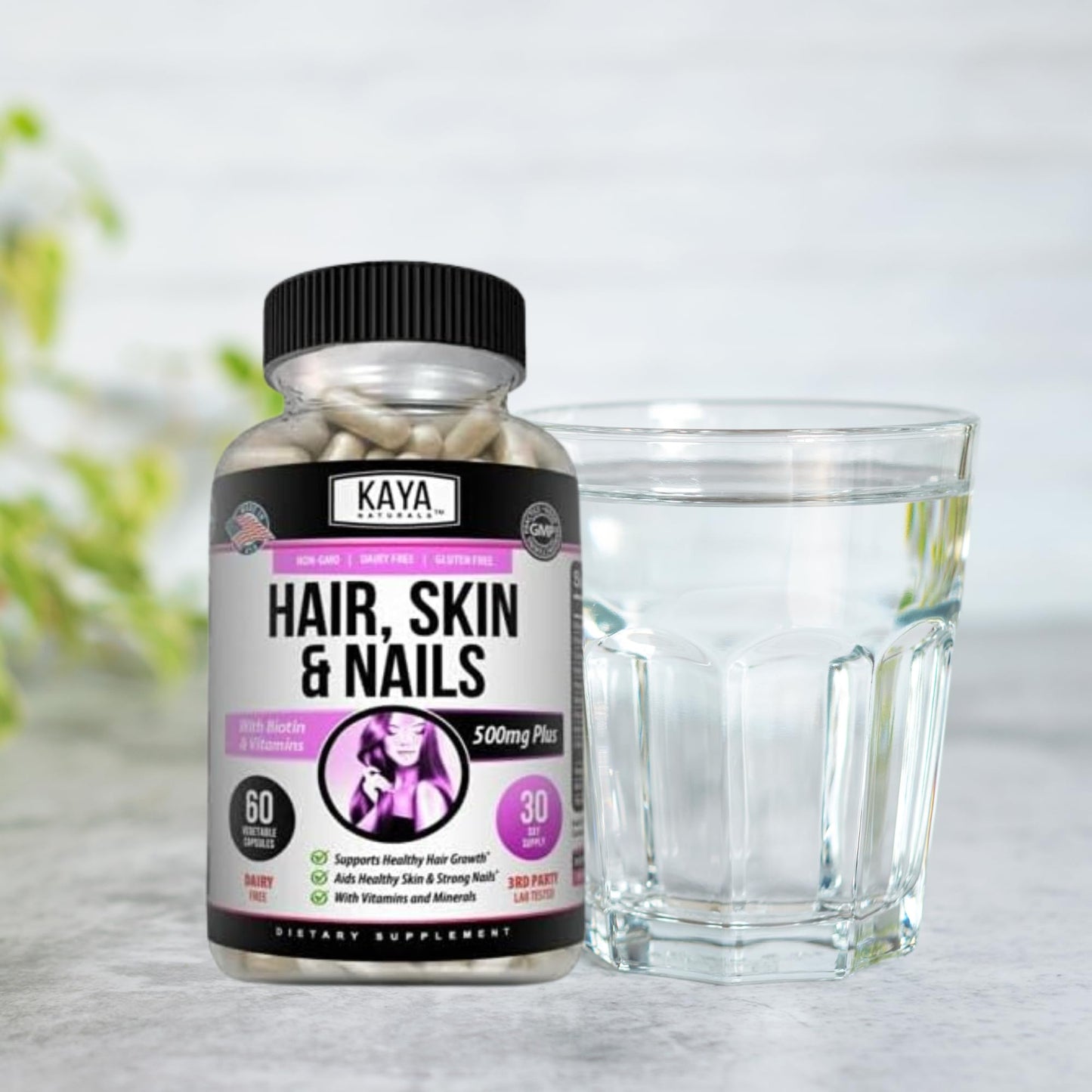 Kaya Naturals Hair Skin Nails Capsules, 60 Count