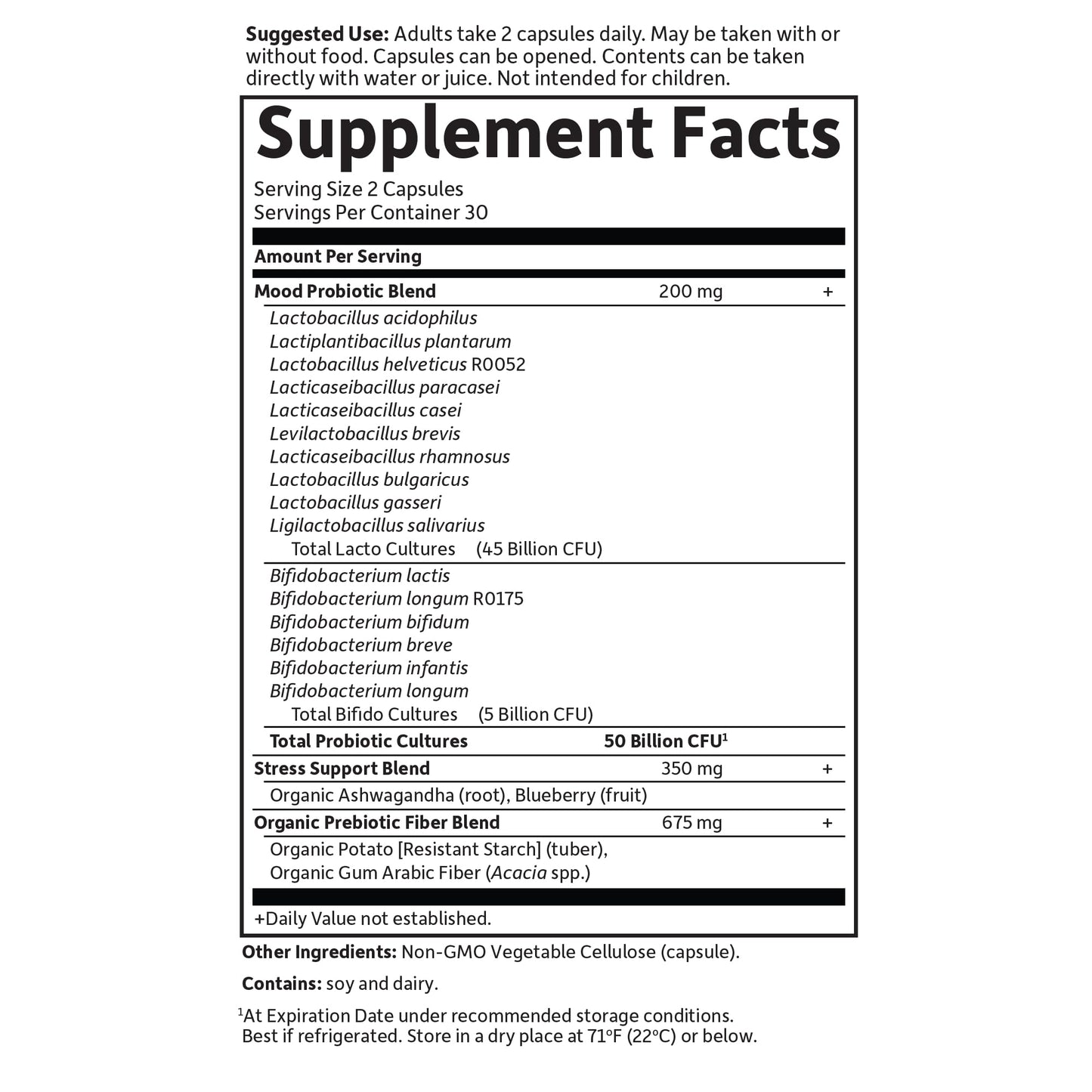 Garden of Life Dr. Formulated Probiotics Mood+, 50 Billion CFU, 60 Capsules