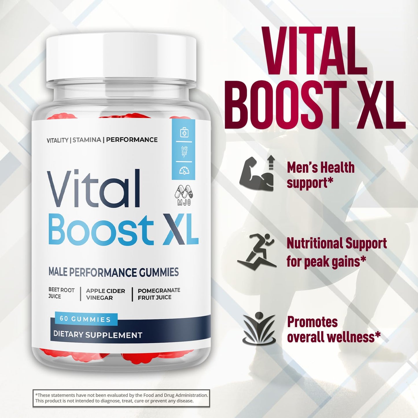MJO Vital Boost XL for Men Gummy, 120 Count
