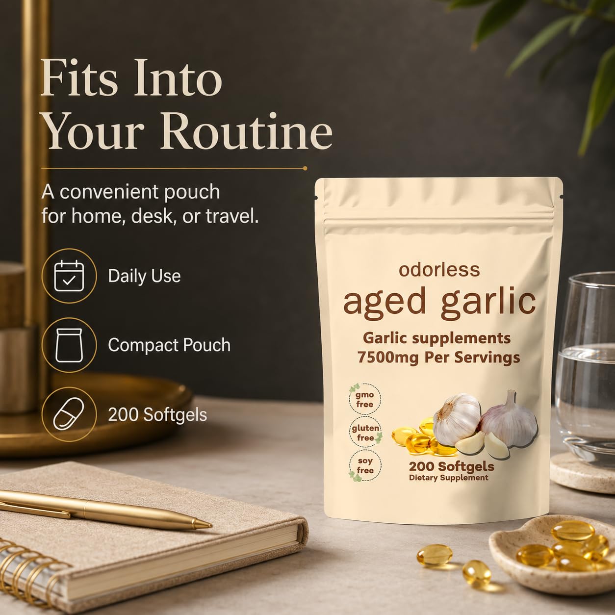 TANSPRESSO Primus Aged Garlic Extract Softgels, 200