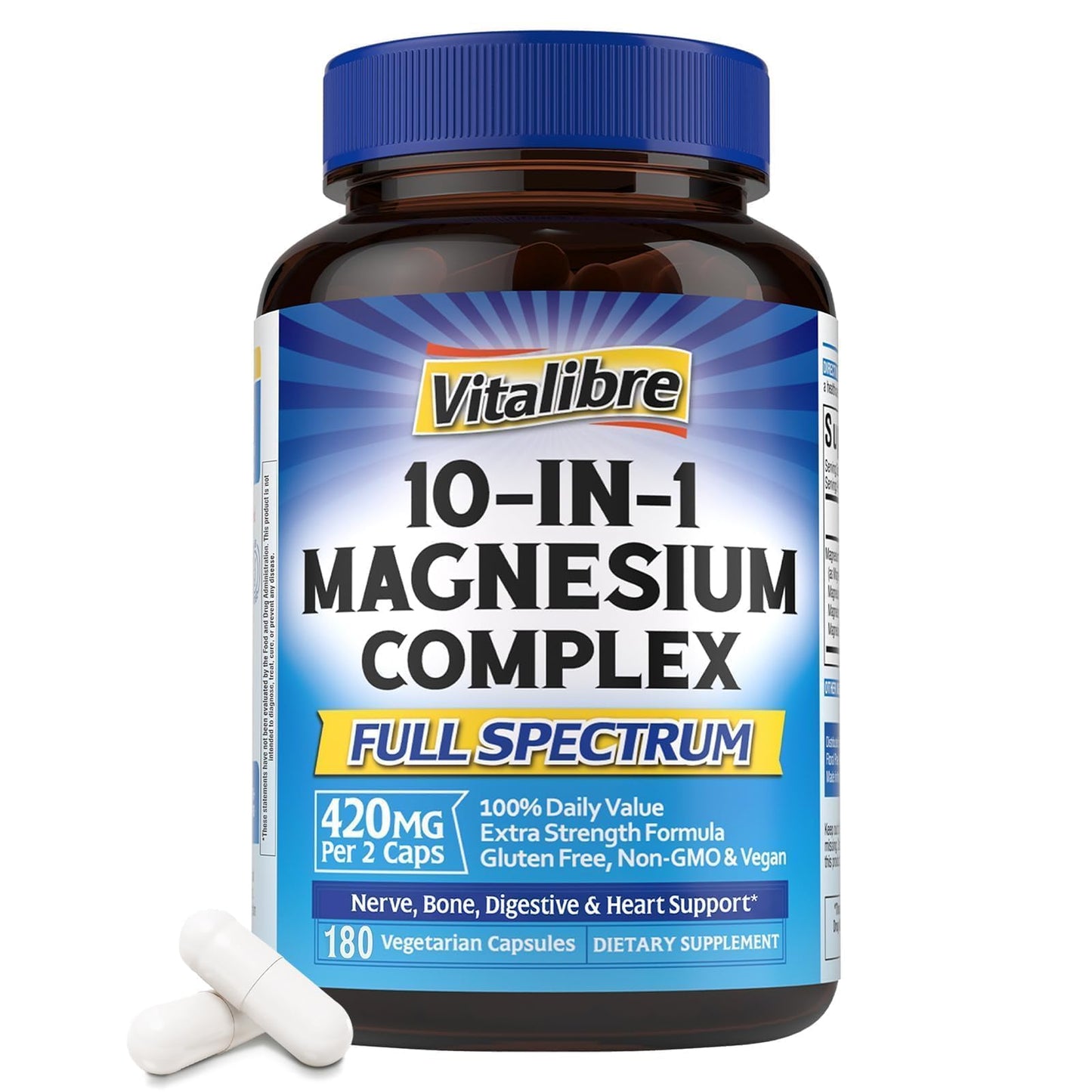 Vitalibre 10 in 1 Magnesium Complex 180 Capsules
