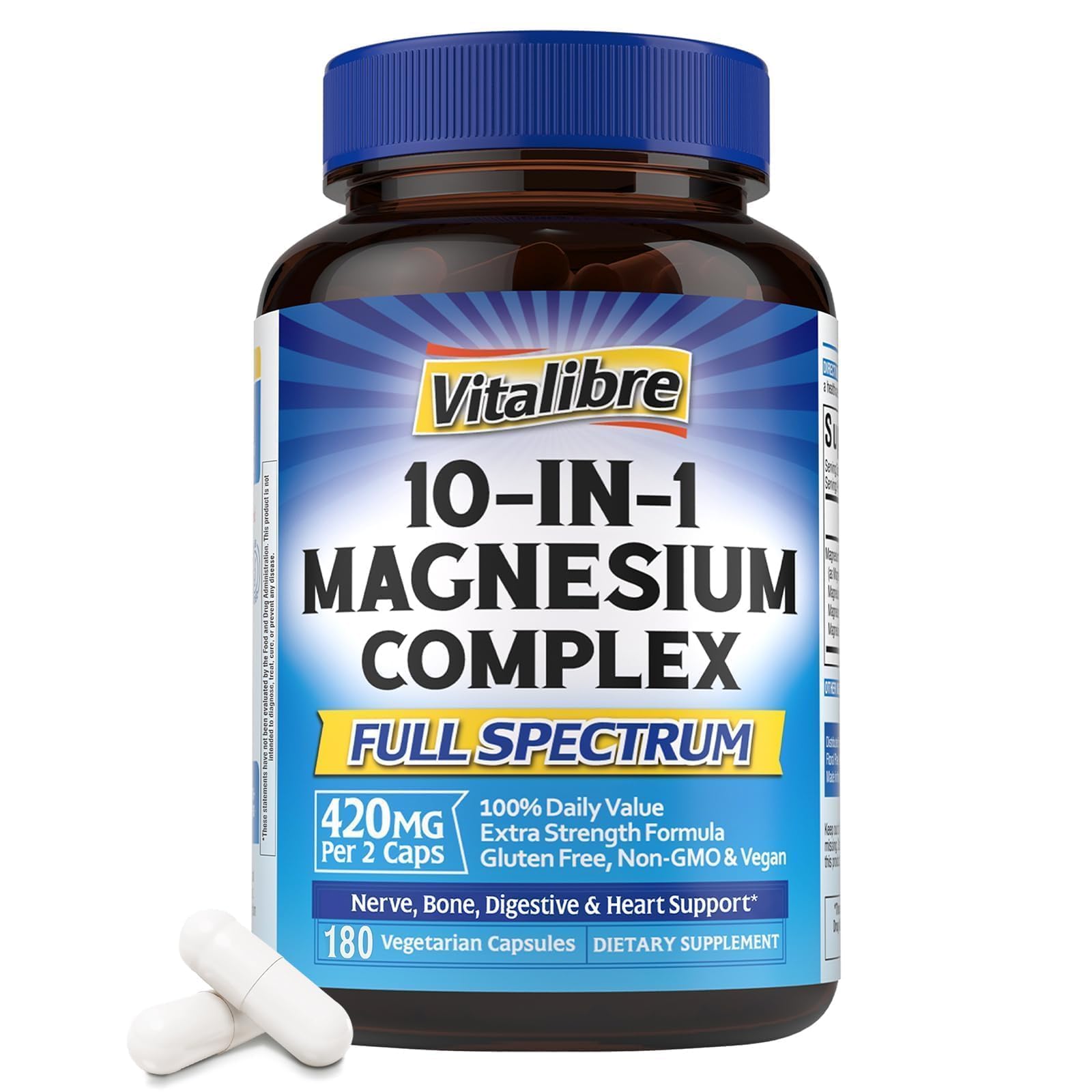 Vitalibre 10 in 1 Magnesium Complex 180 Capsules