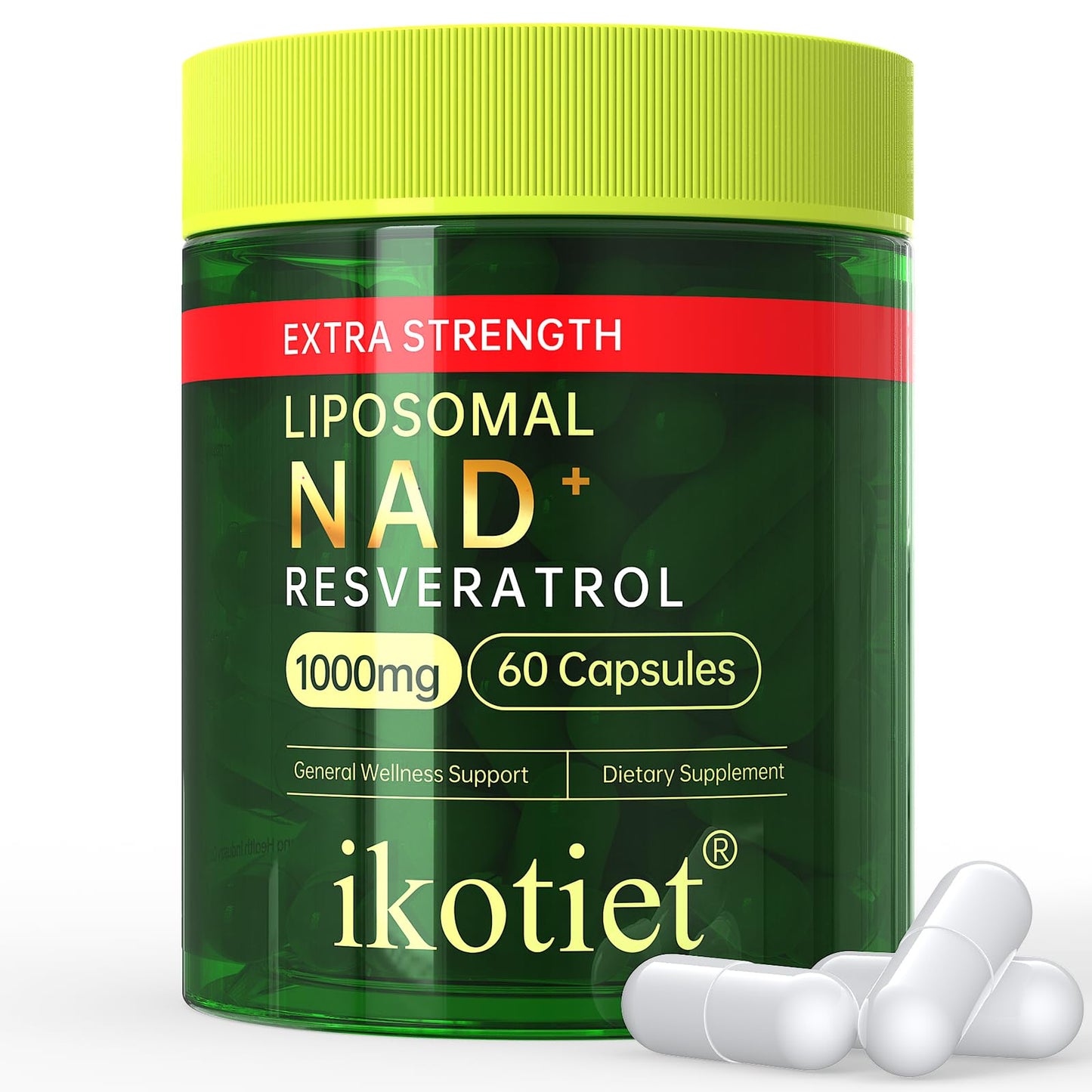 ikotiet Liposomal NAD+ Supplement with Resveratrol 60 Capsules