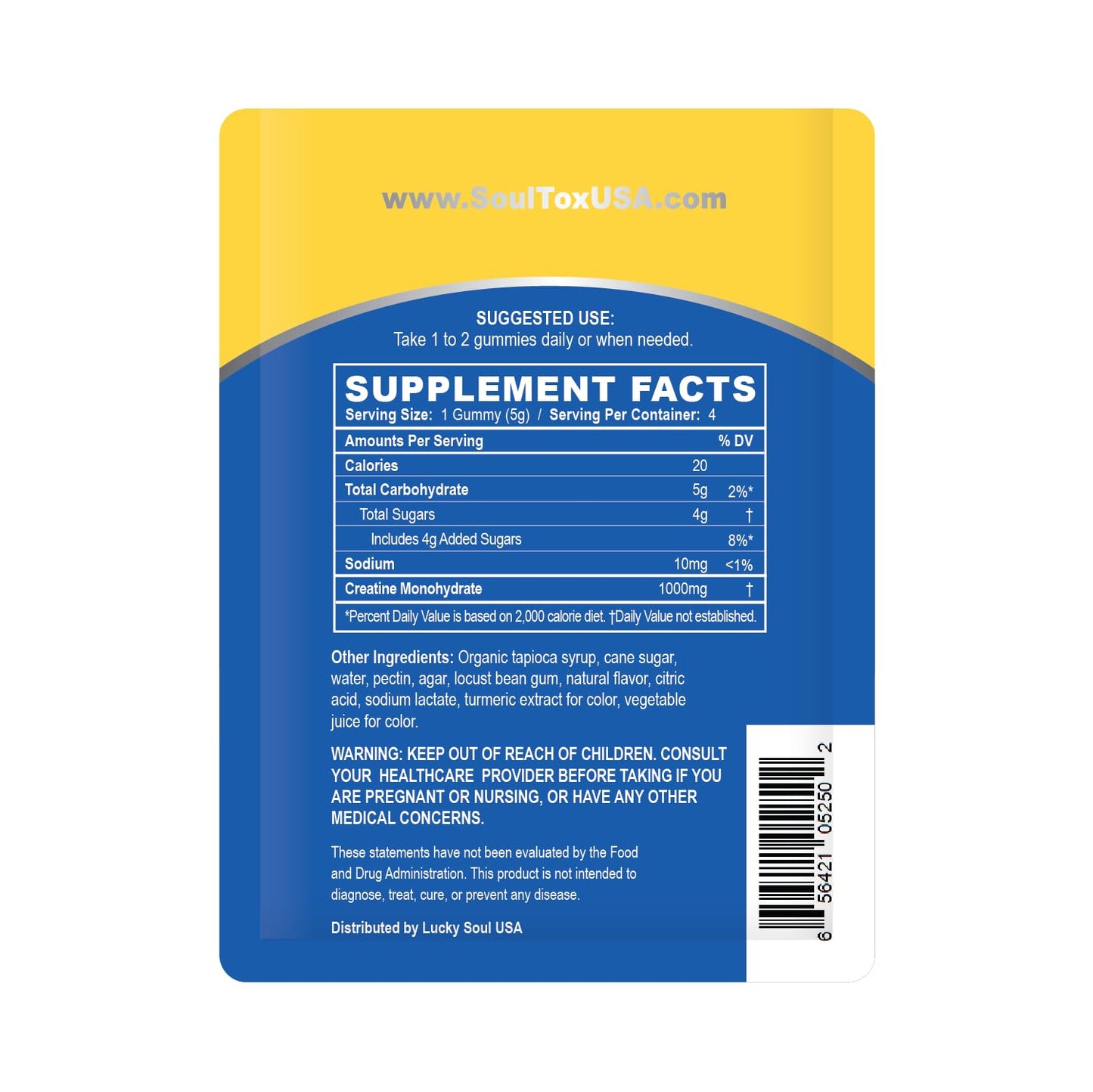 Lucky Soul Soultox Creatine Gummies 10 Pack
