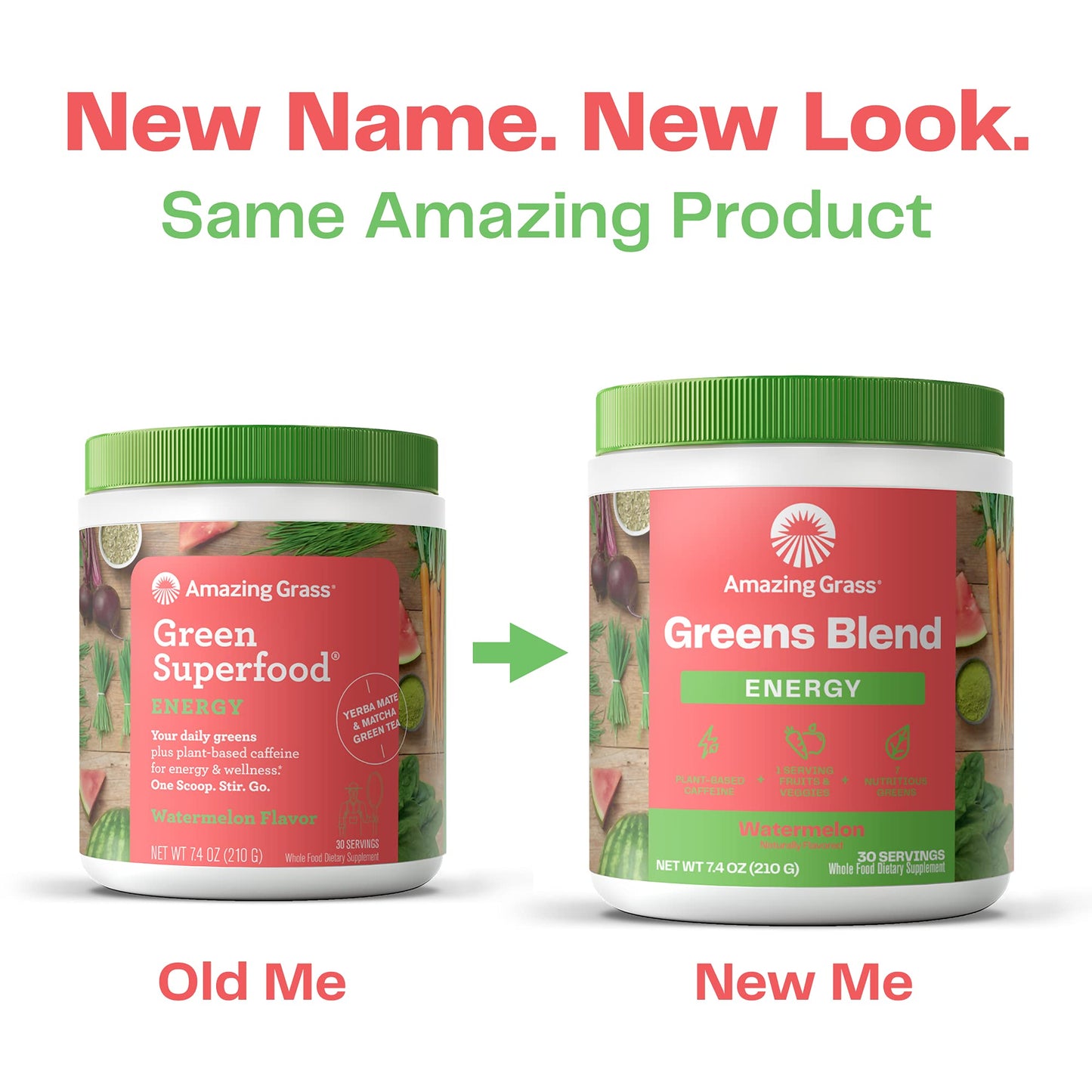 Amazing Grass Green SuperFood Energy Powder Watermelon, 7.4 oz