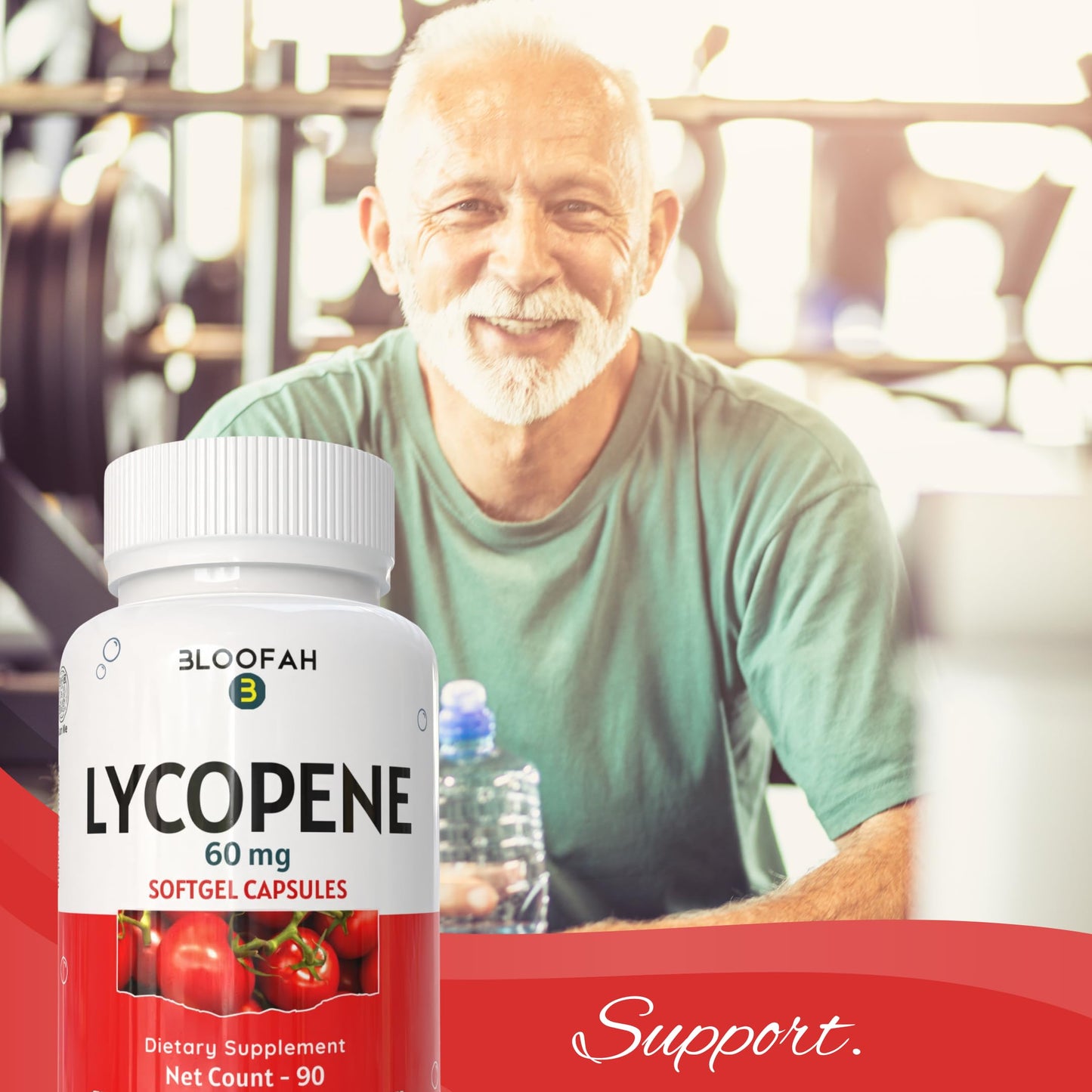 Bloofah Lycopene Supplement for Men 60mg Capsule 90 Count