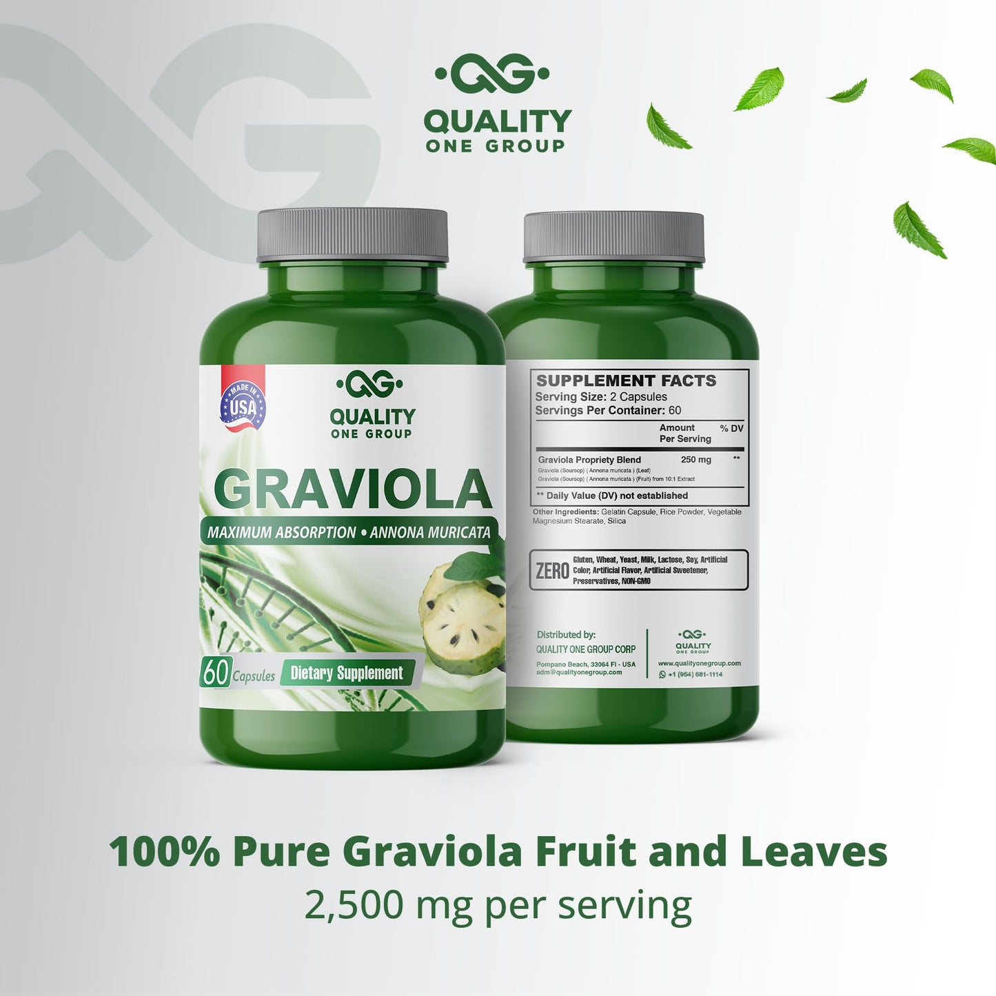QUALITY ONE Graviola Max Pure Graviola Extract Capsule 60 Count