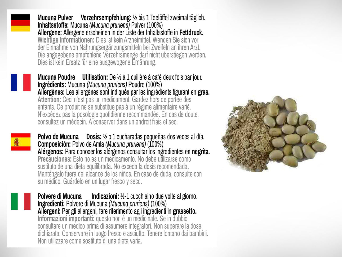 DR WAKDE's Mucuna Powder Velvet Bean Kapikacchu 3.53 oz