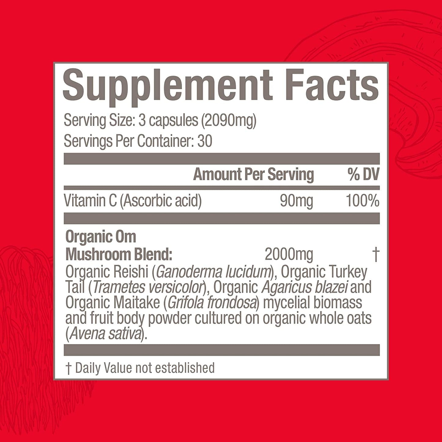 OM MUSHROOM SUPERFOOD Immune Defense Mushroom Capsules 90 Count