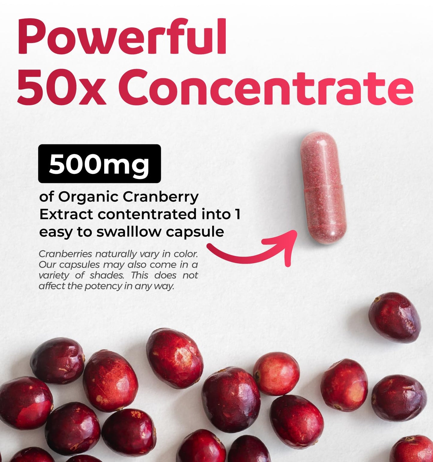 PURE CO Organic Cranberry Pills 120 Capsules
