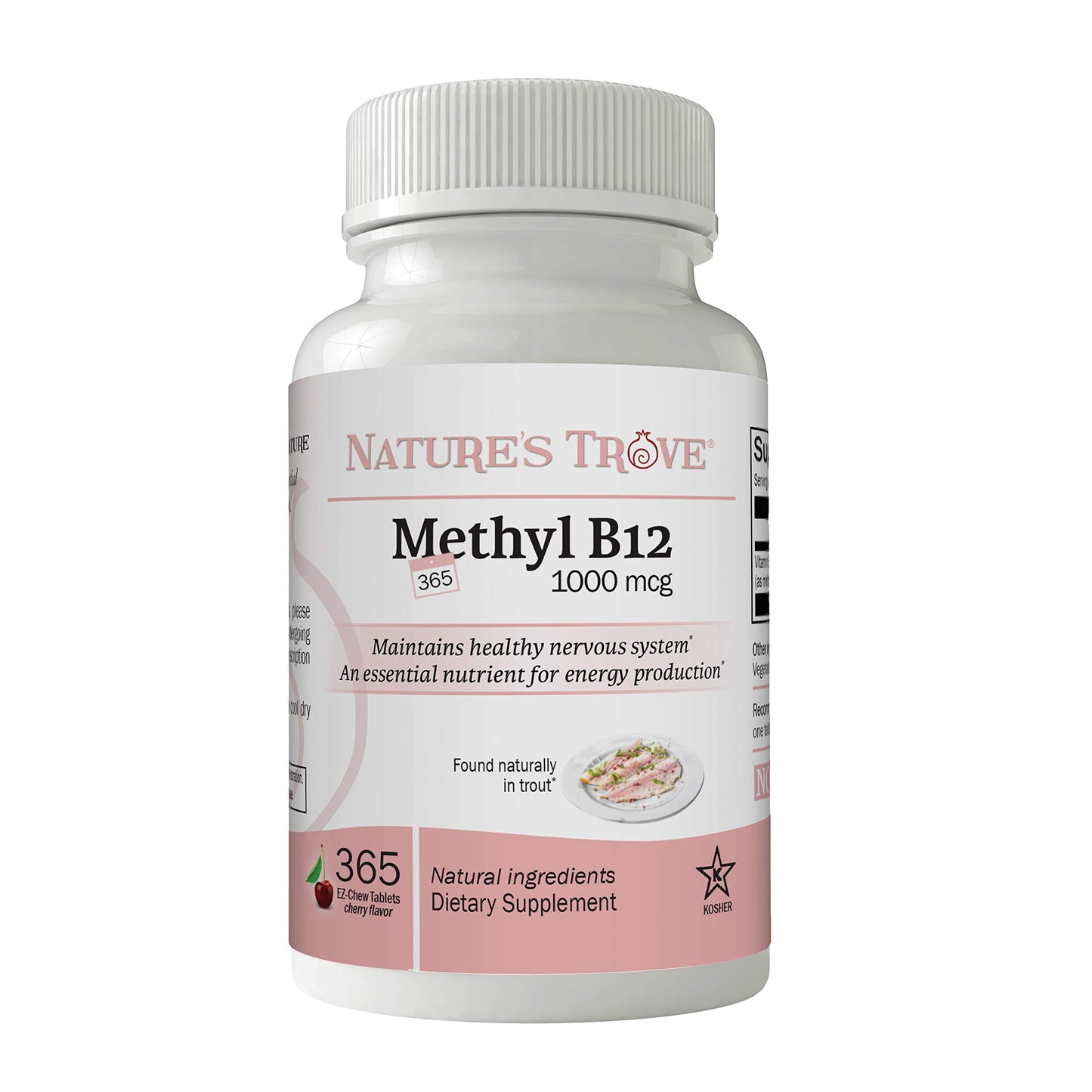 Nature's Trove Vitamin B12 Methylcobalamin 1000 mcg Tablet, 365 Count