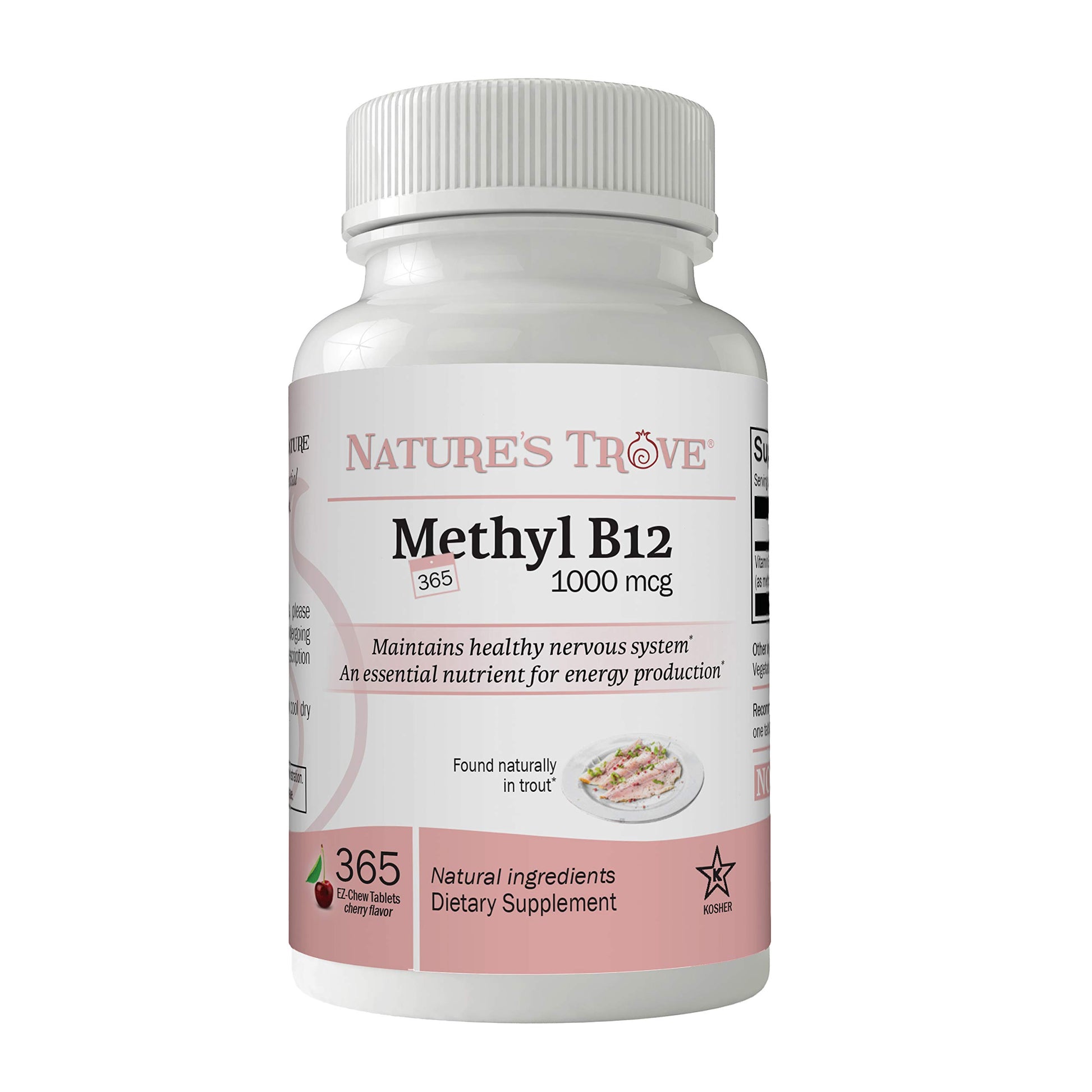 Nature's Trove Vitamin B12 Methylcobalamin 1000 mcg Tablet, 365 Count