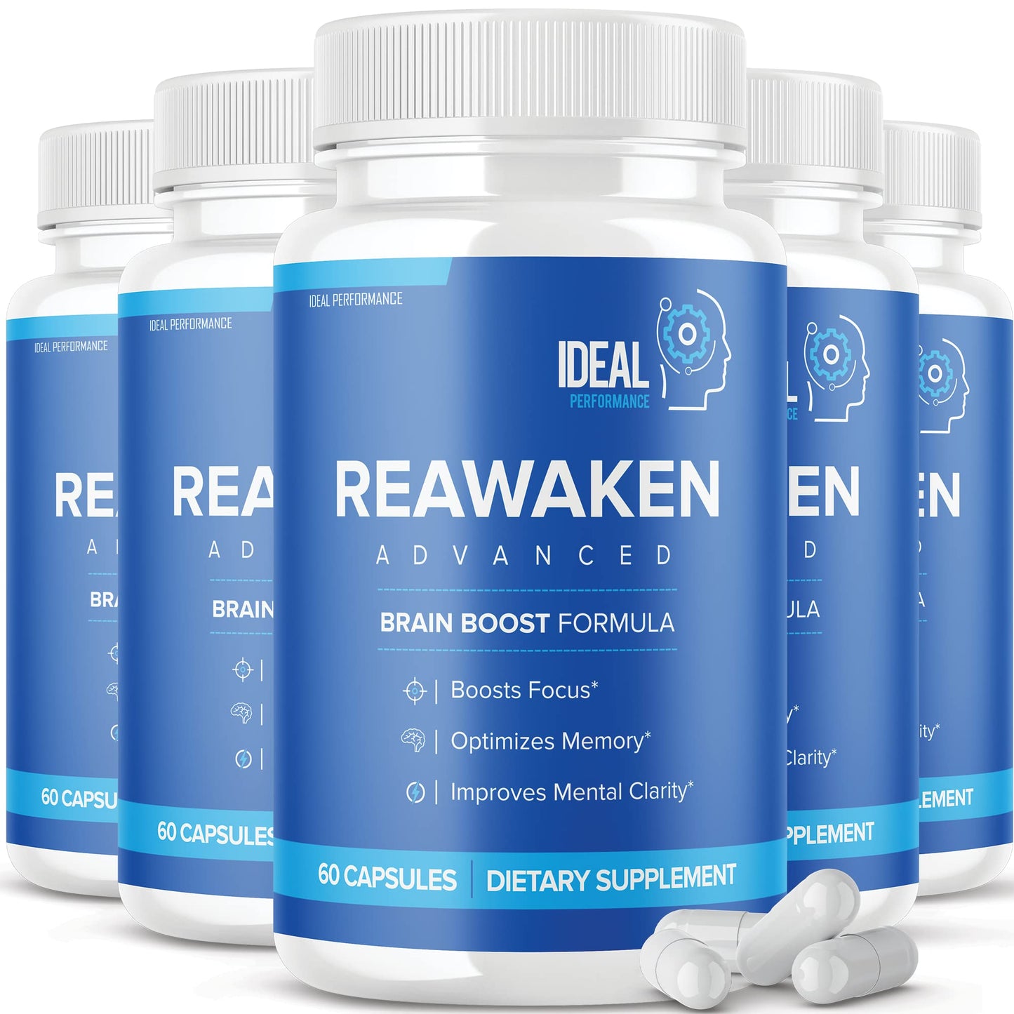 IDEAL PERFORMANCE Reawaken Brain Boost Supplement for Memory Advanced Formula Capsule, 300 Capsules