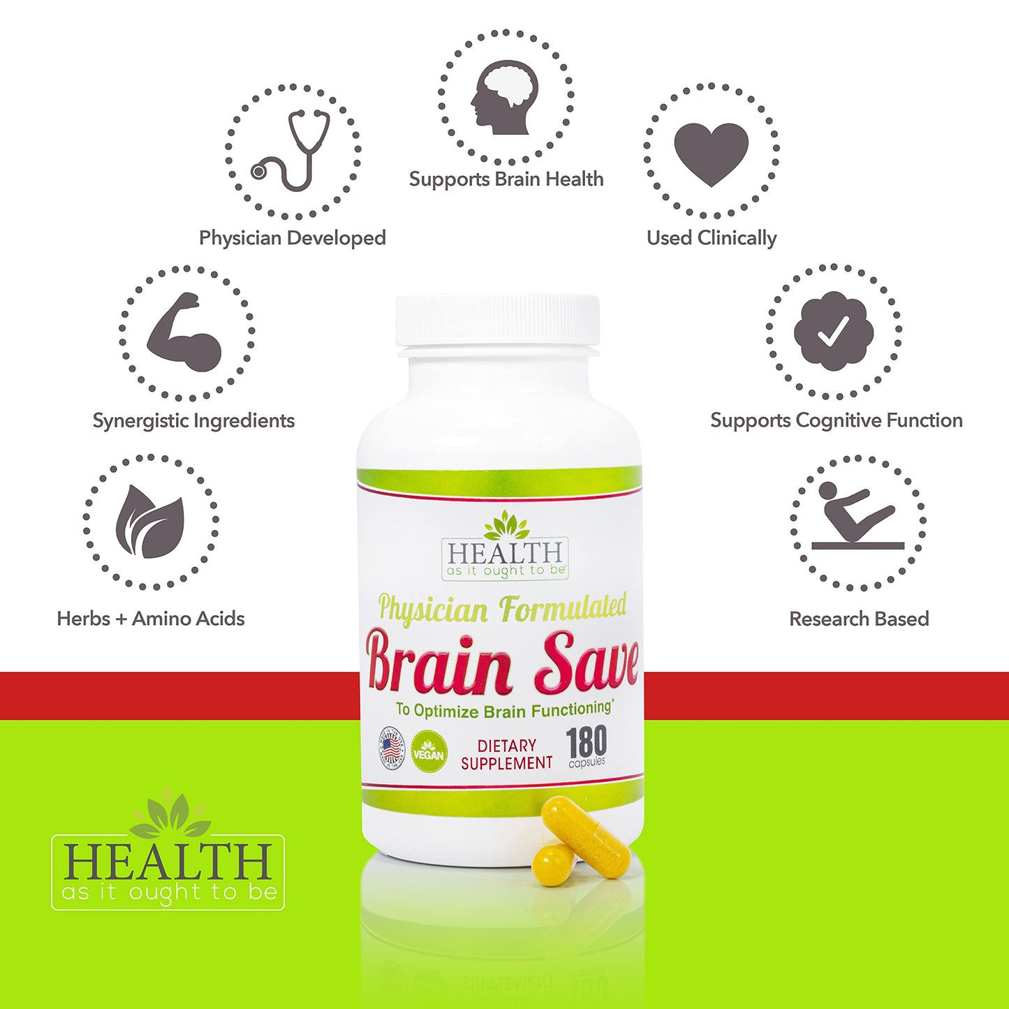 Health As It Ought To Be Brain Save Supplement Capsule, 180 Capsules
