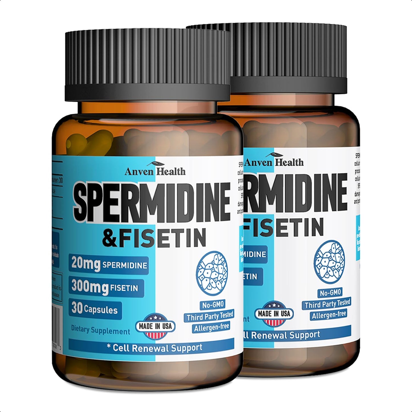 Anven Health Spermidine & Fisetin Supplement Capsules, 60 Capsules