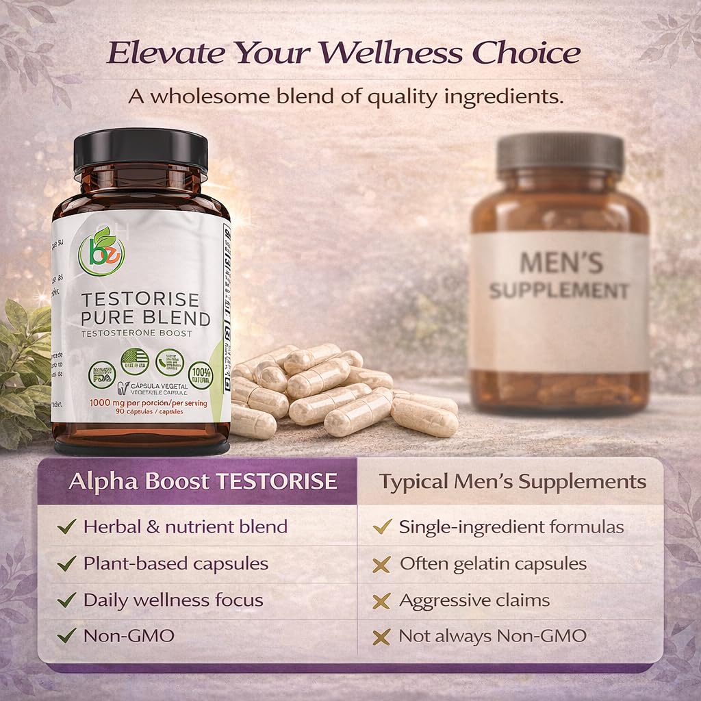 B-Experts Alpha Boost TESTORISE Men’s Vitality & Endurance Formula Veggie Capsules, 90 Count