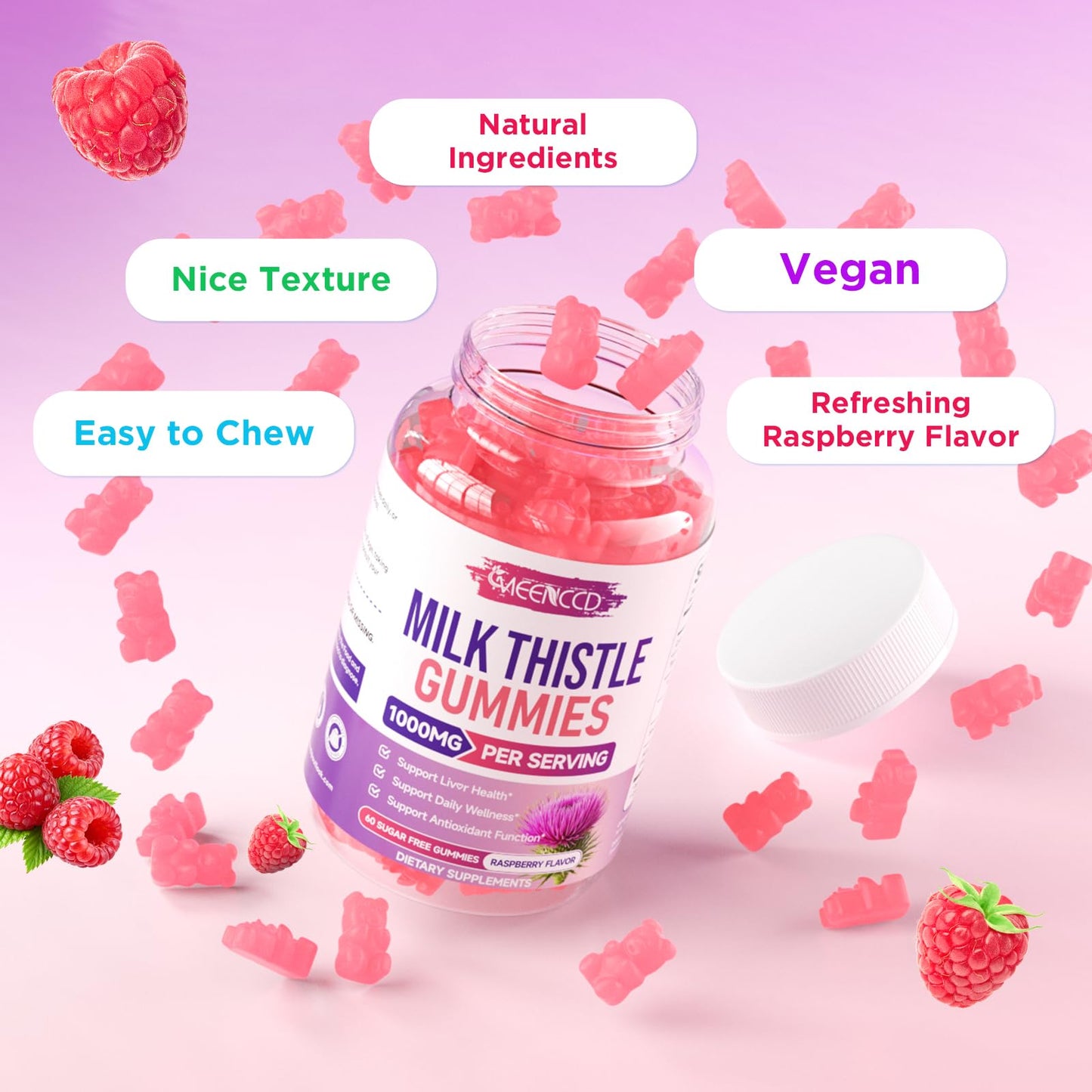 MEENCCD Milk Thistle Gummy 60 Count