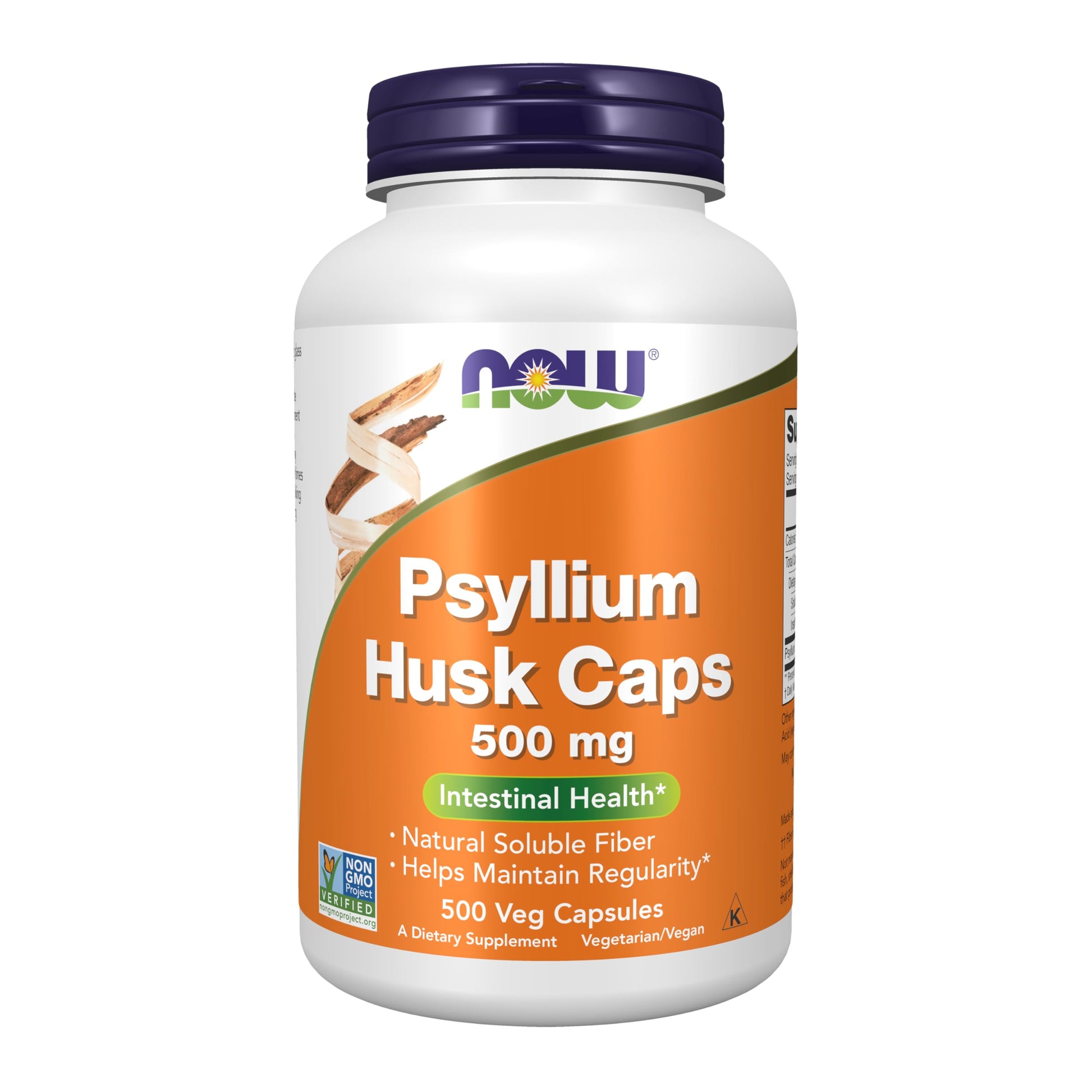 NOW Foods Psyllium Husk Capsules 500 mg, 500 Capsules