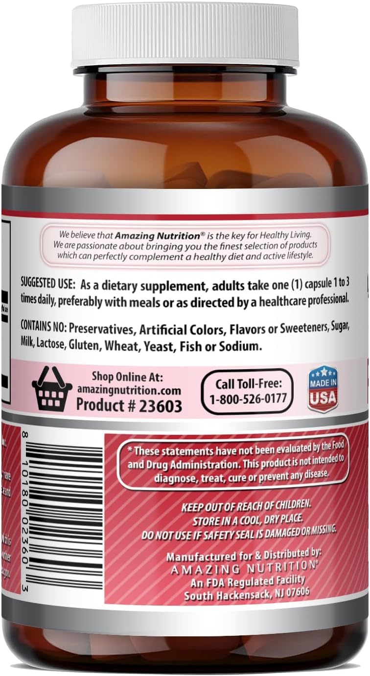 Amazing Nutrition Red Clover Supplement 430 mg Per Serving Capsule, 360 Count