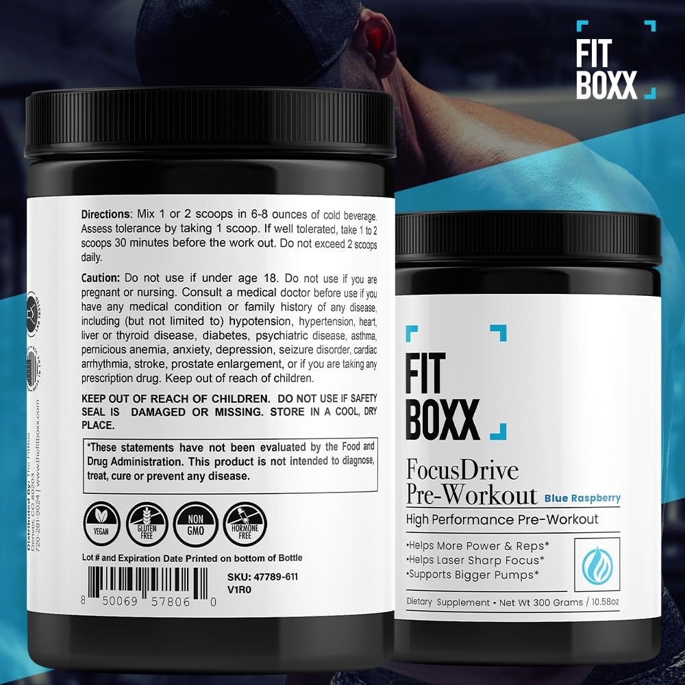 Fit Boxx FocusDrive Pre-Workout Powder 10.58 oz