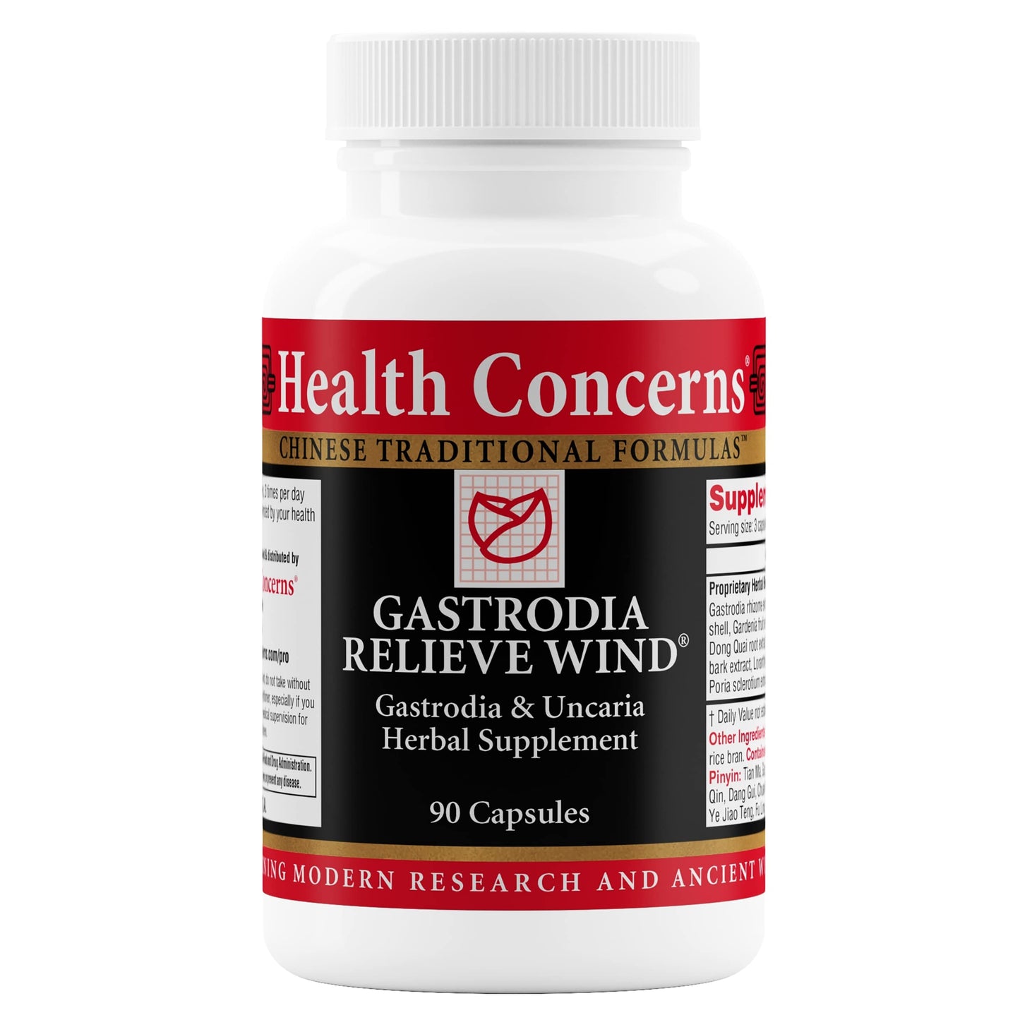 Health Concerns Gastrodia Relieve Wind – Headache, Dizziness & Liver Support – Chinese Herbal Formula with Gastrodia, Uncaria, Skullcap, & Dong Quai – Blood Circulation 90 Capsules