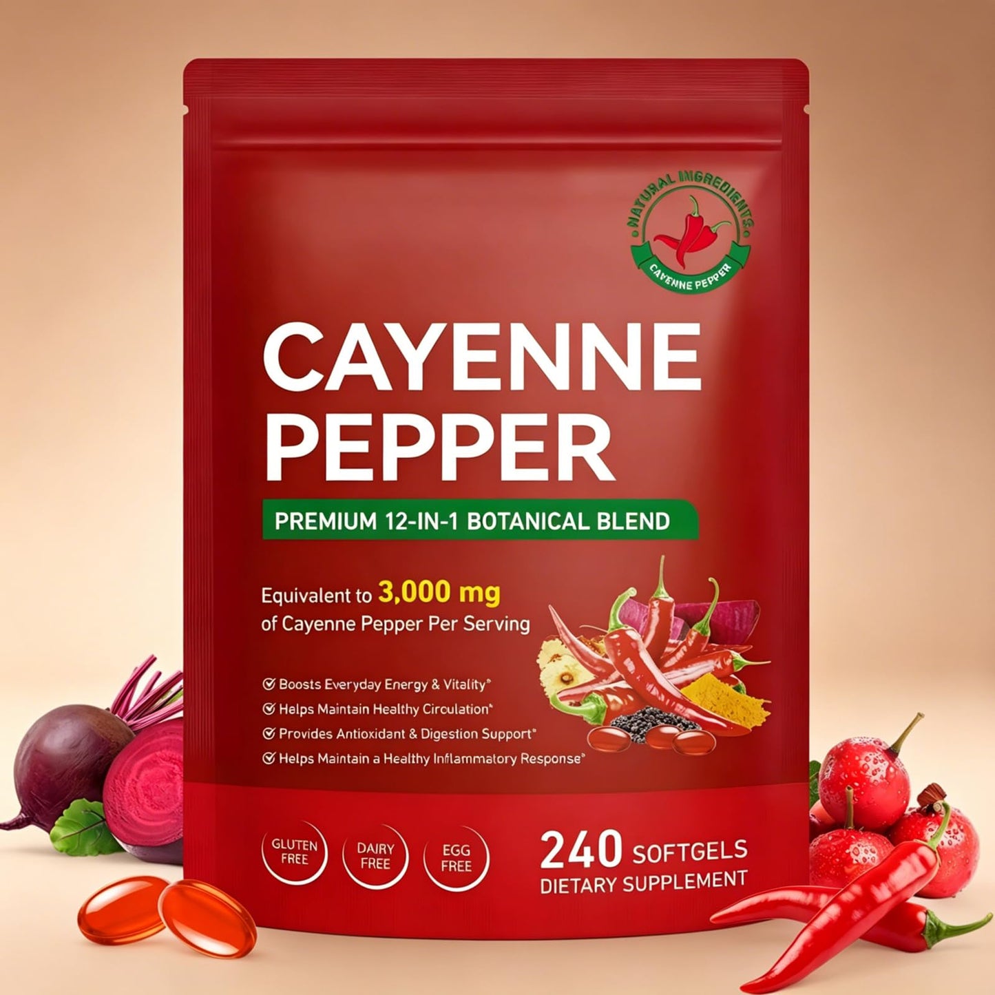 Valleylux Cayenne Pepper Capsules, 240 Count