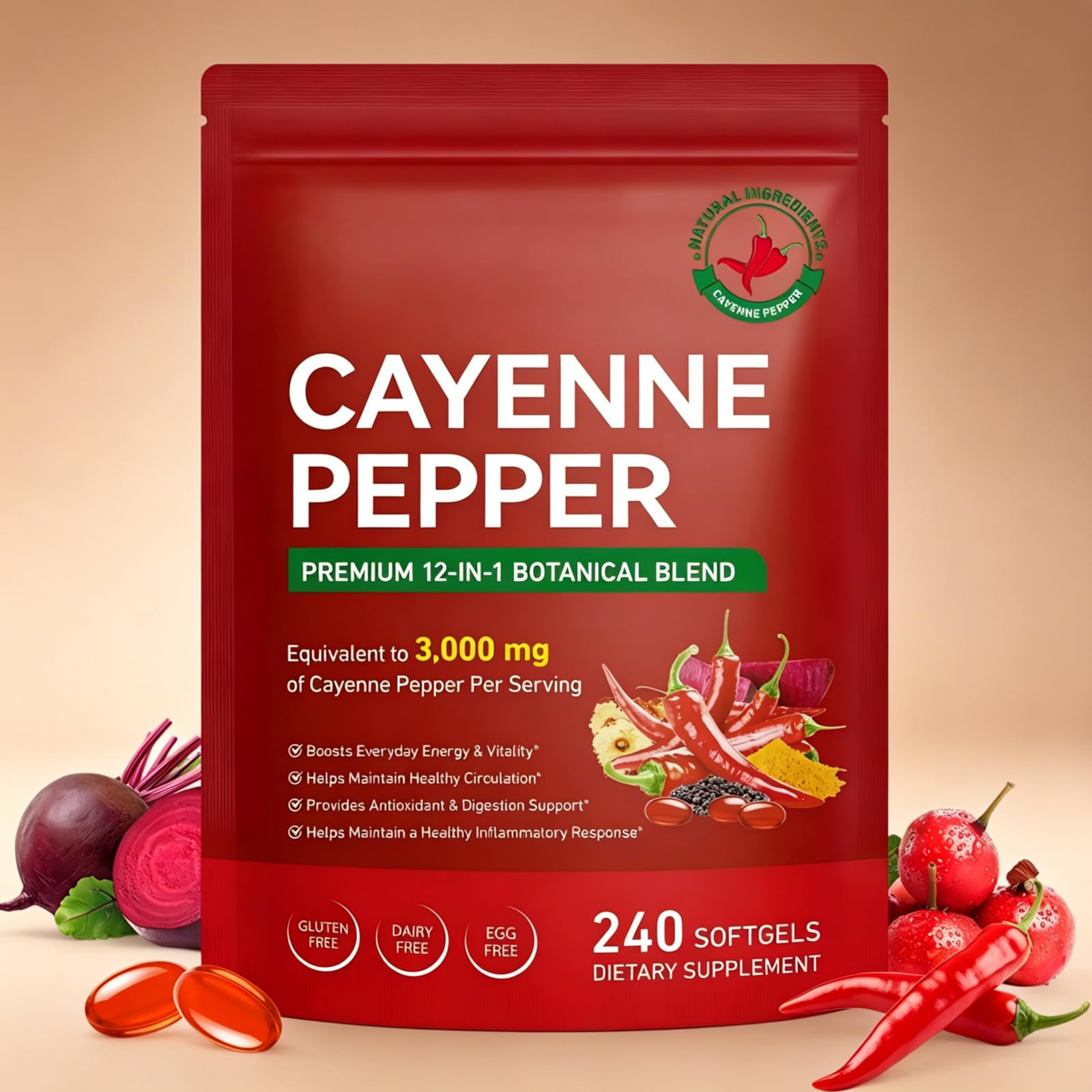Valleylux Cayenne Pepper Capsules, 240 Count