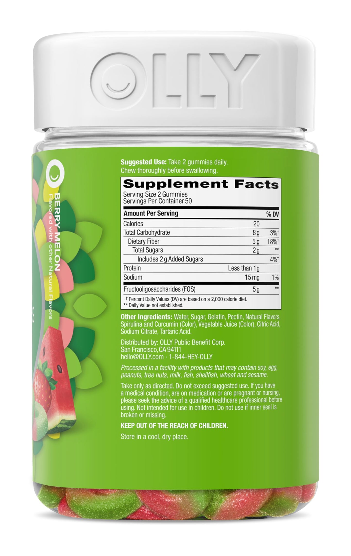 OLLY Fiber Gummy Rings, 100 Count