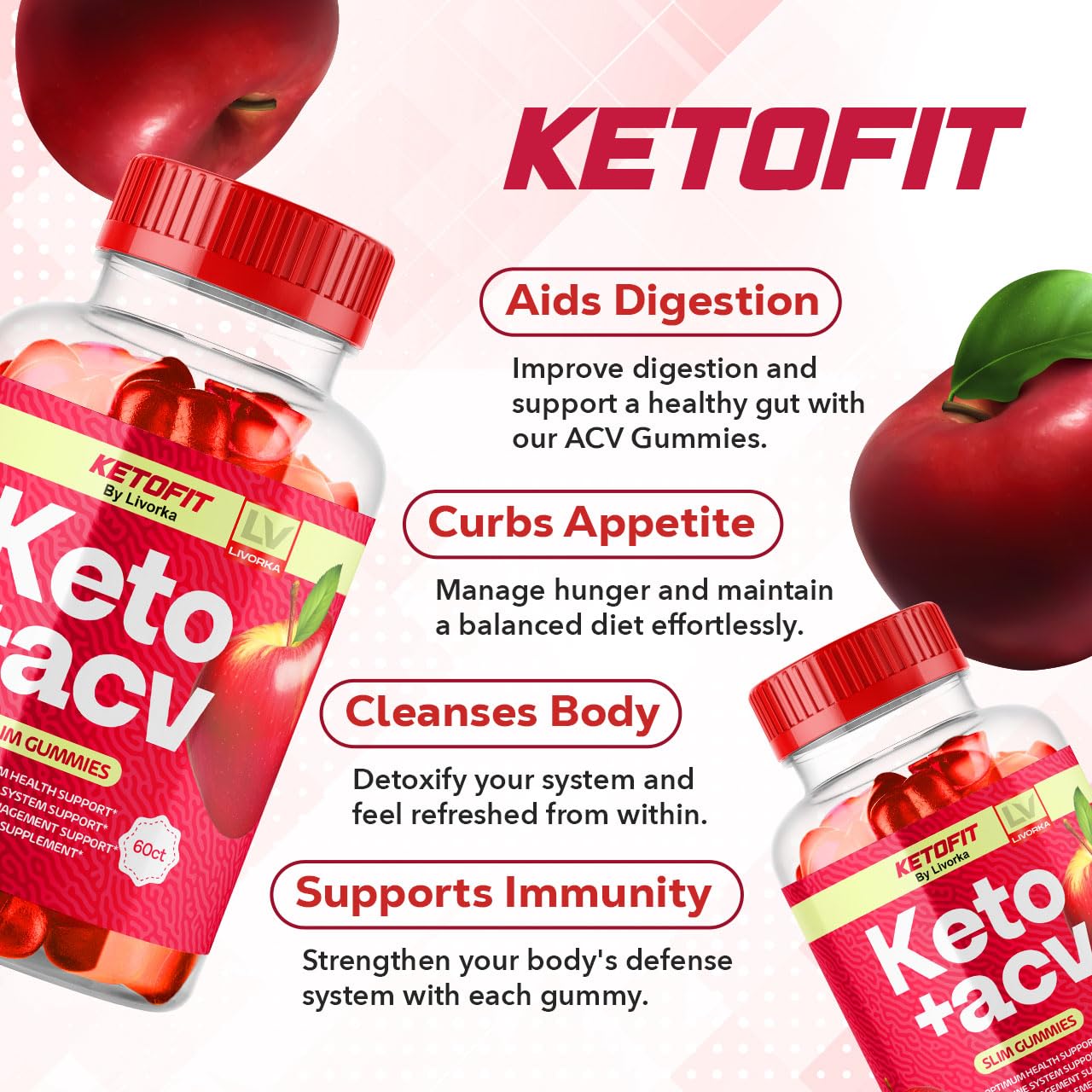 LIVORKA Ketofit ACV Gummies 120 Gummies