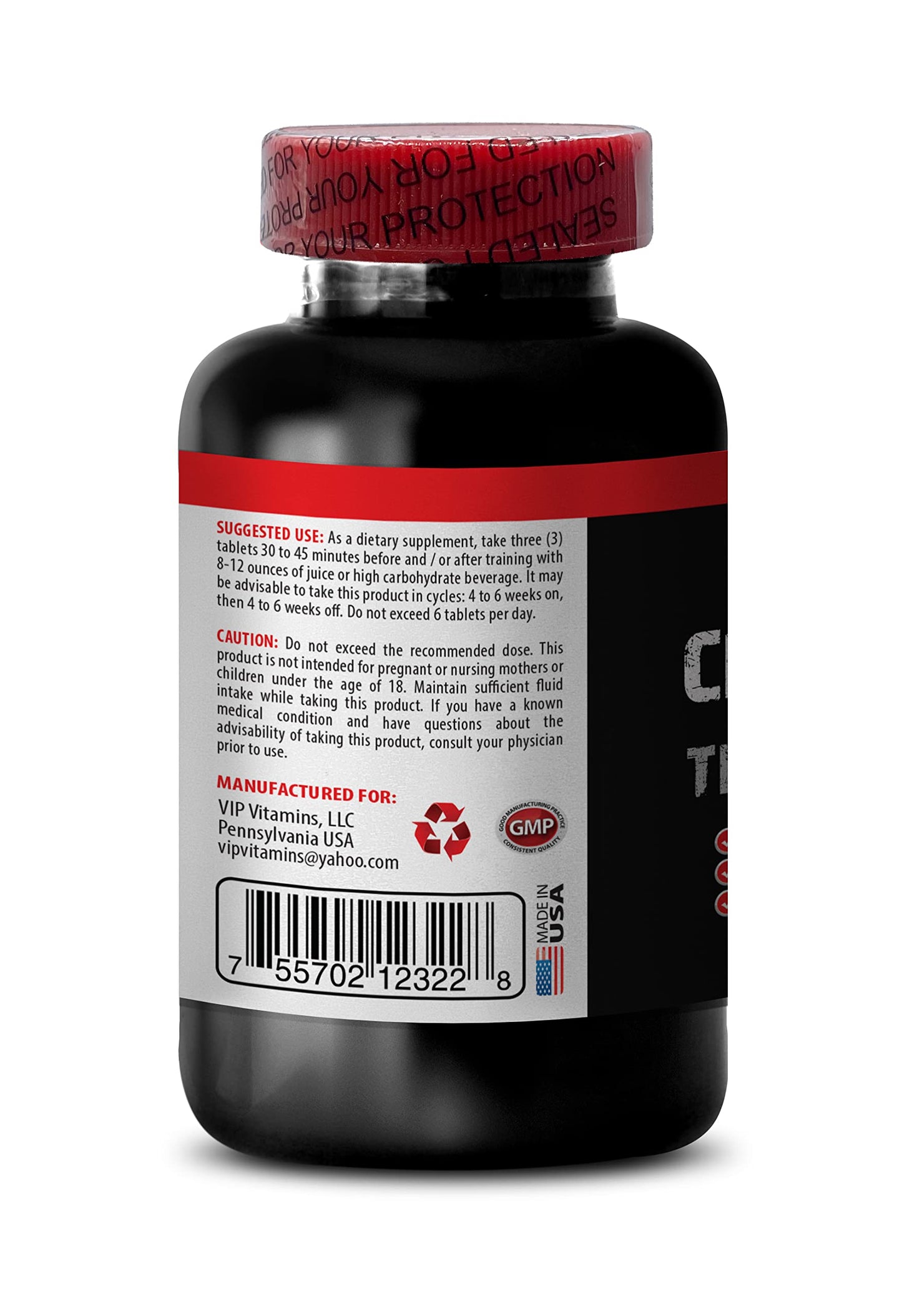 VIP VITAMINS Creatine Tri-Phase 5000 Capsules 90 Count