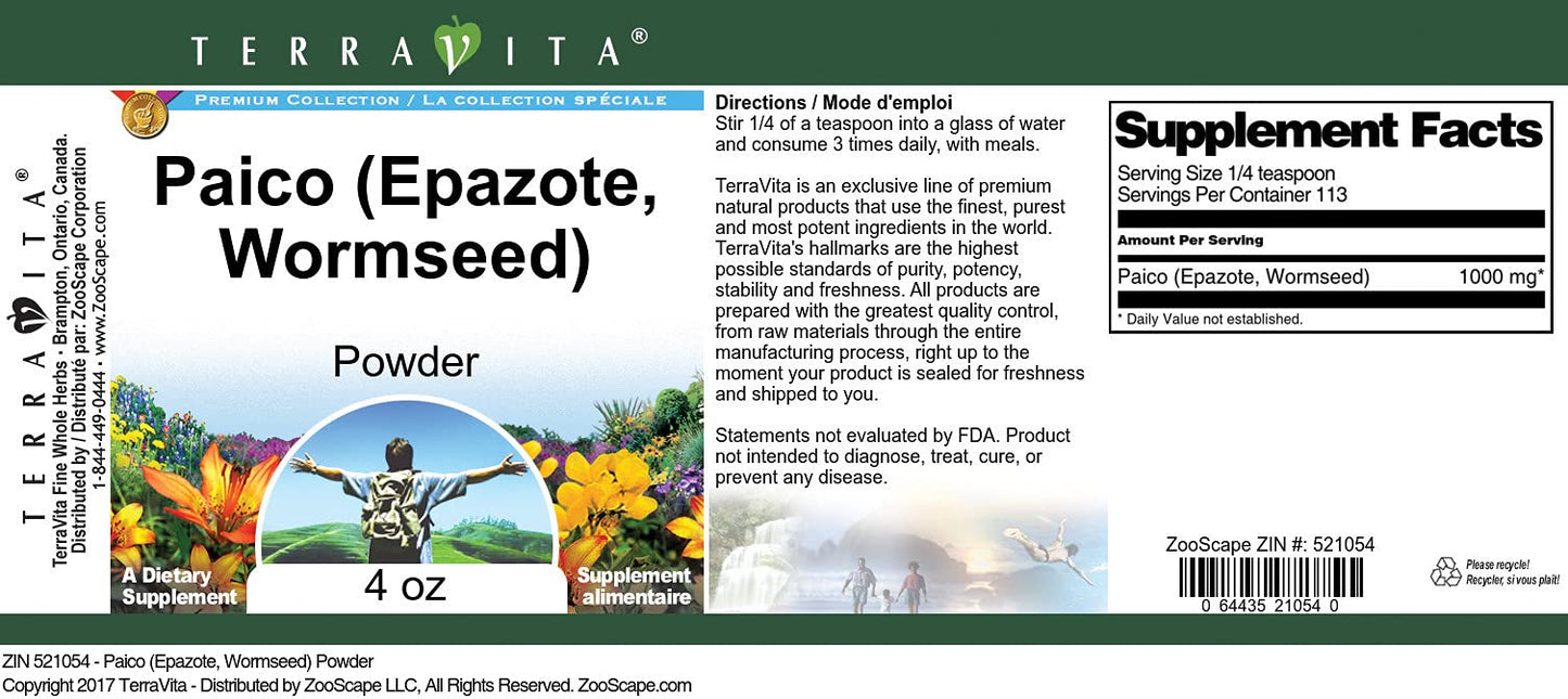 Terravita Paico (Epazote, Wormseed) Powder, 4 oz