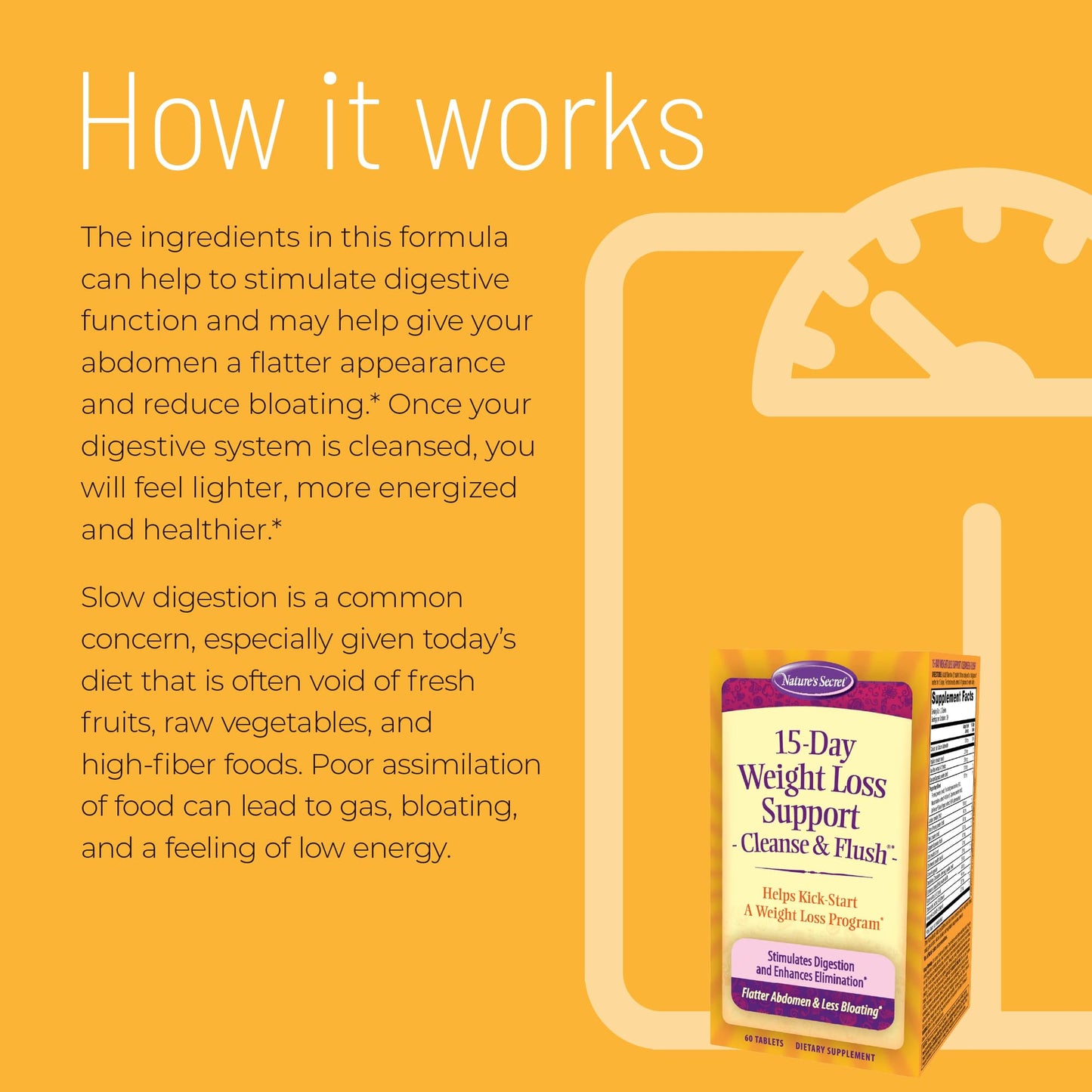 Nature's Secret 15-Day Weight Loss Support Cleanse & Flush Tablets, 60 Count