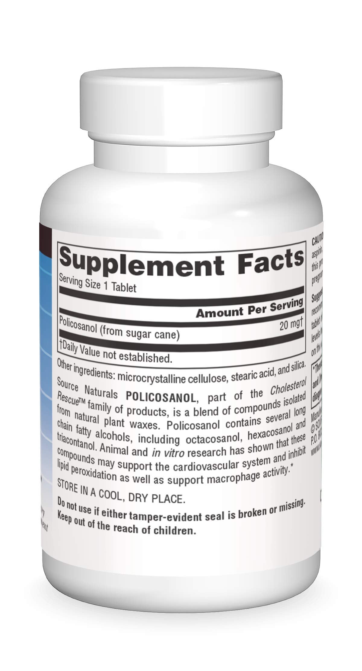 Source Naturals Policosanol 20 mg Tablet, 60 Tablets