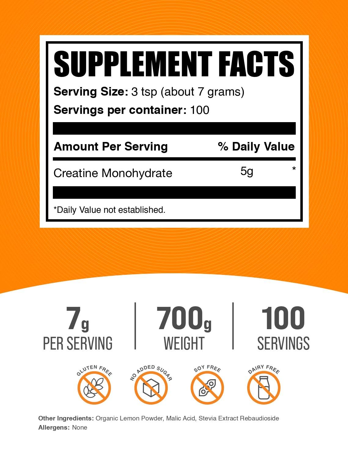 BulkSupplements Creatine Monohydrate Powder 700 g