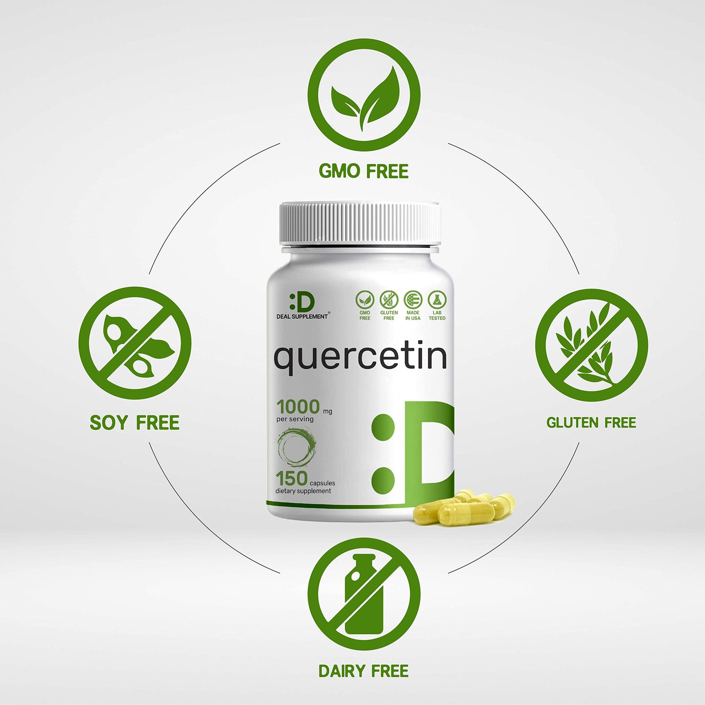DEAL SUPPLEMENT Quercetin 1000mg Capsule, 300 Capsules
