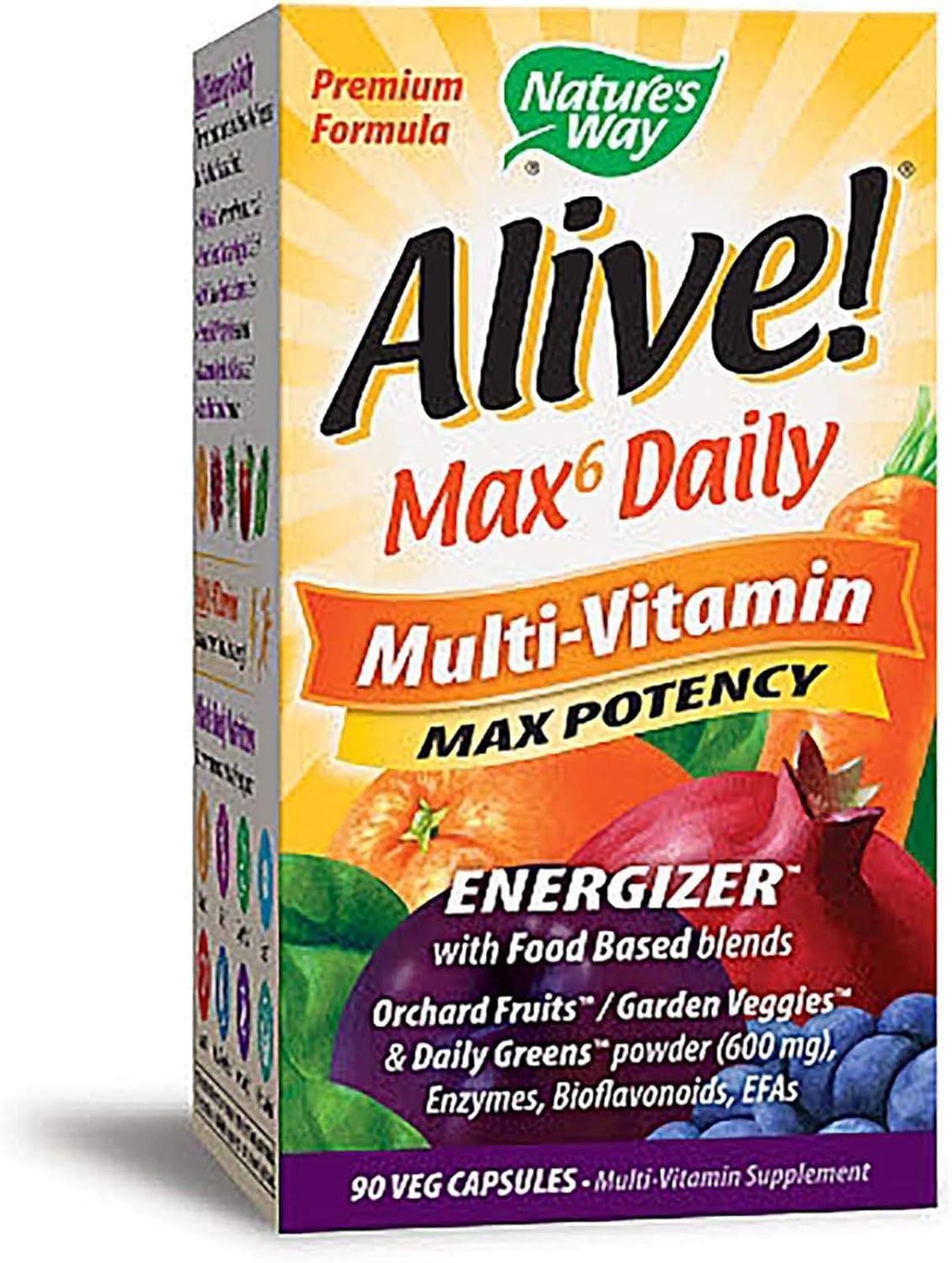 Nature's Way Alive! Max6 Daily Multivitamin, Max Potency, 90 Veg Caps