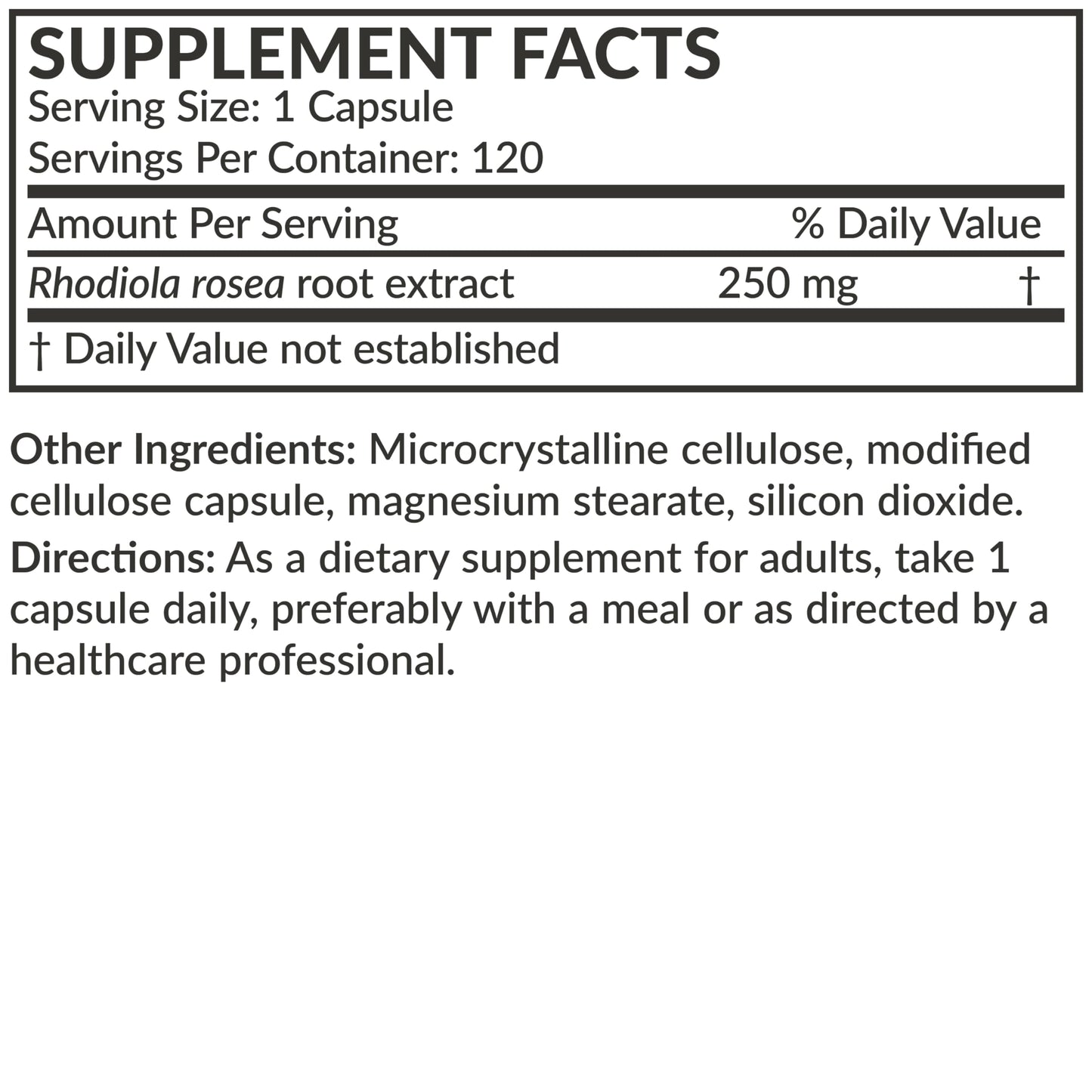 Futurebiotics Rhodiola Rosea Powder Adaptogenic Herb Capsules, 120 Count