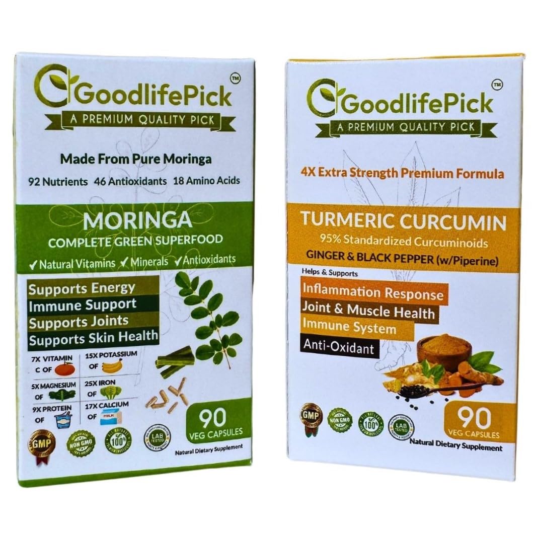 GoodlifePick Turmeric Curcumin & Moringa 180 Capsules