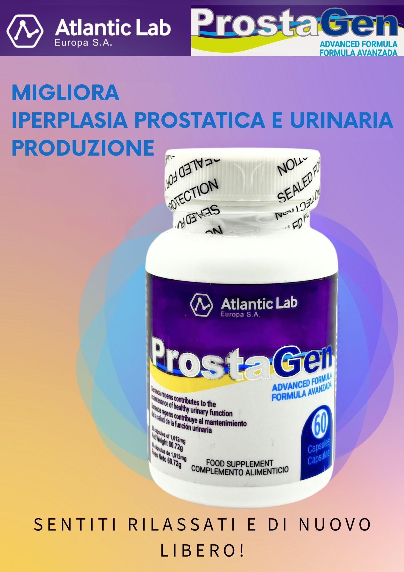 Prostagen Saw Palmetto, African Plum, Pumpkin Seed Oil, Lycopene Prostate Support Capsule, 60 Count